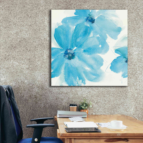 Image of 'Aqua Mint Clematis I' by Chris Paschke, Giclee Canvas Wall Art,37 x 37