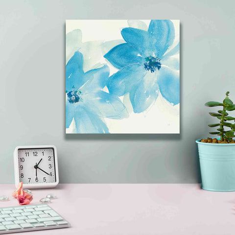 Image of 'Aqua Mint Clematis II' by Chris Paschke, Giclee Canvas Wall Art,12 x 12