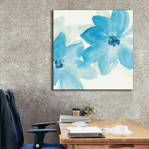 Image of 'Aqua Mint Clematis II' by Chris Paschke, Giclee Canvas Wall Art,37 x 37