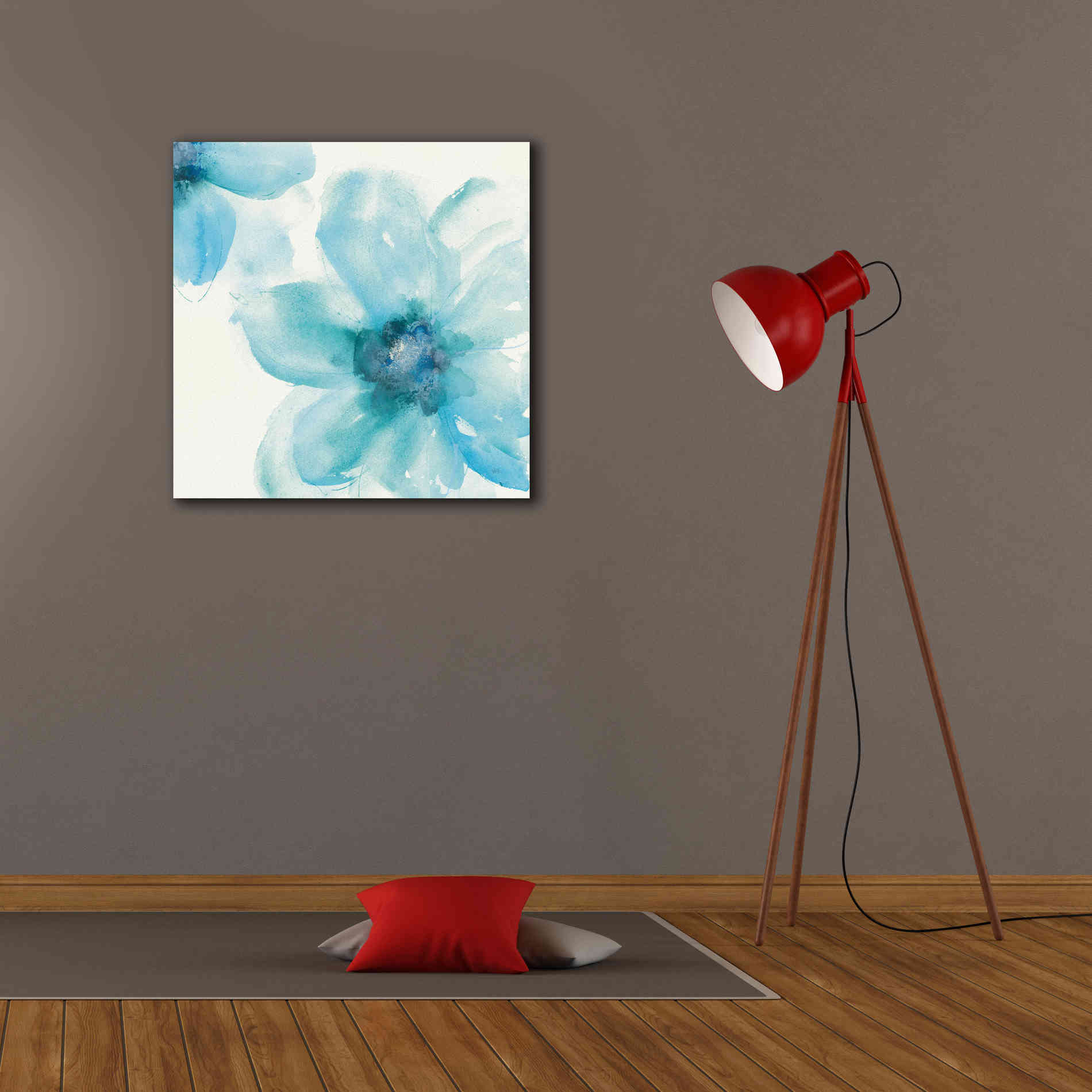 'Teal Cosmos I' by Chris Paschke, Giclee Canvas Wall Art,26 x 26