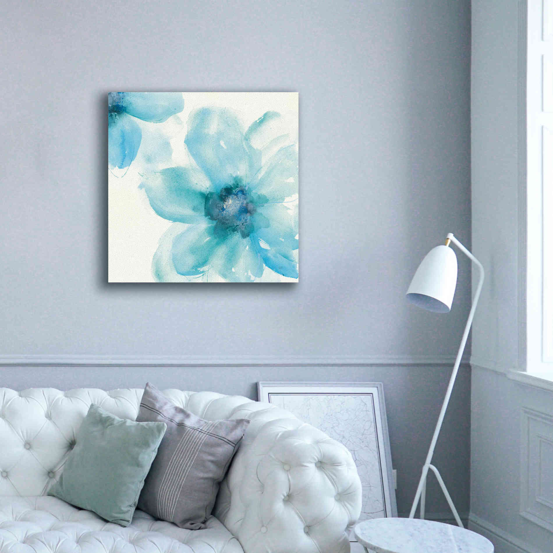 'Teal Cosmos I' by Chris Paschke, Giclee Canvas Wall Art,37 x 37