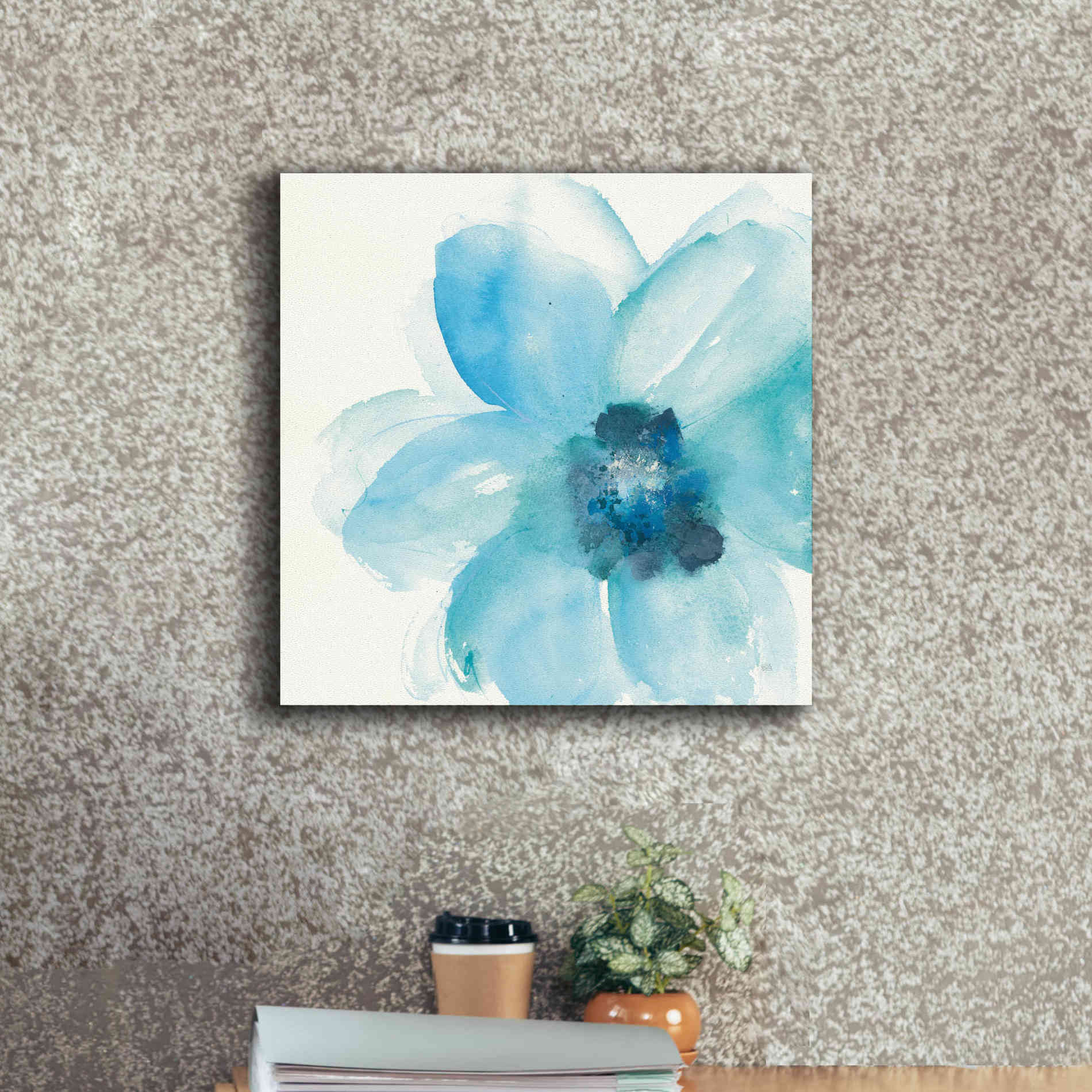 'Teal Cosmos II' by Chris Paschke, Giclee Canvas Wall Art,18 x 18