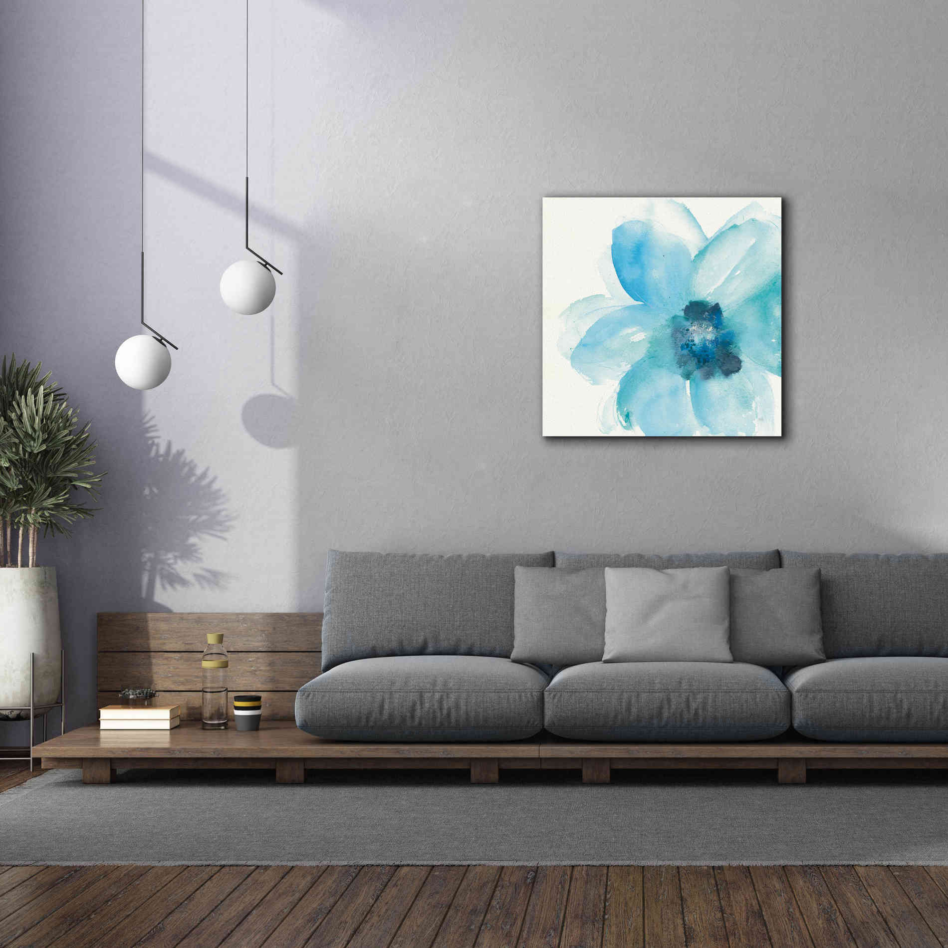 'Teal Cosmos II' by Chris Paschke, Giclee Canvas Wall Art,37 x 37