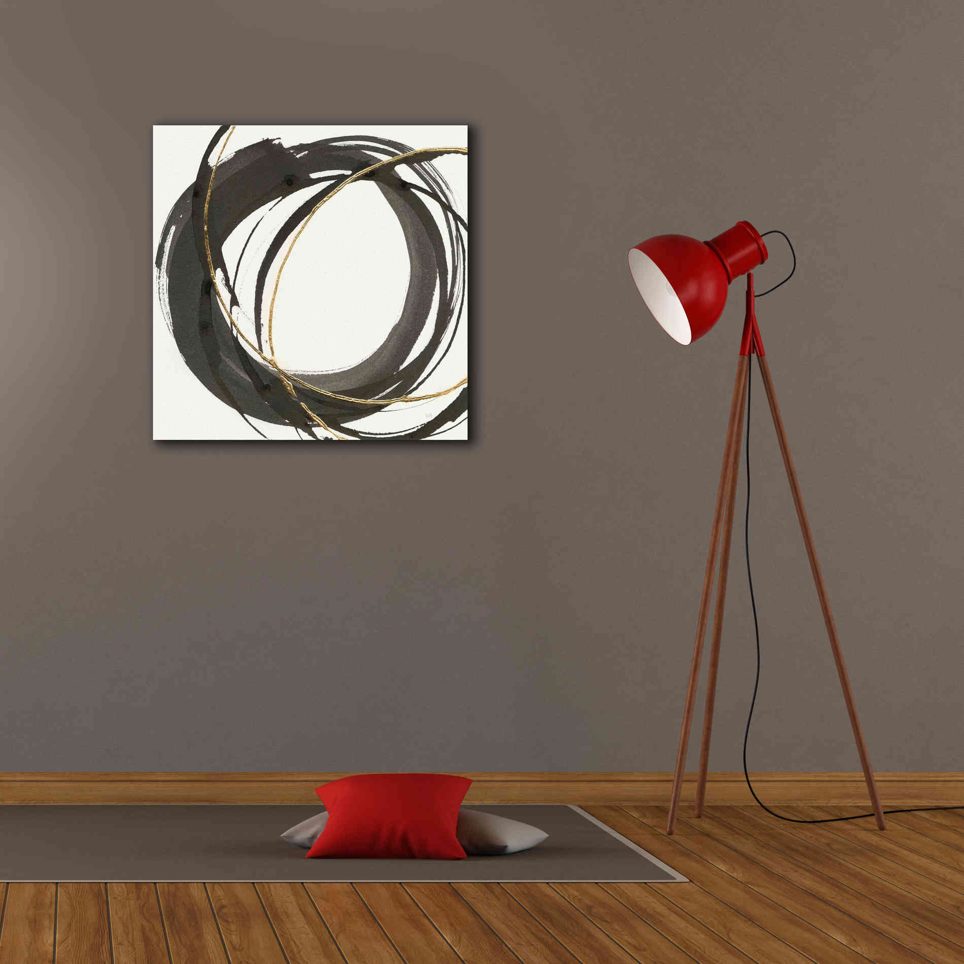 'Gilded Enso I' by Chris Paschke, Giclee Canvas Wall Art,26 x 26