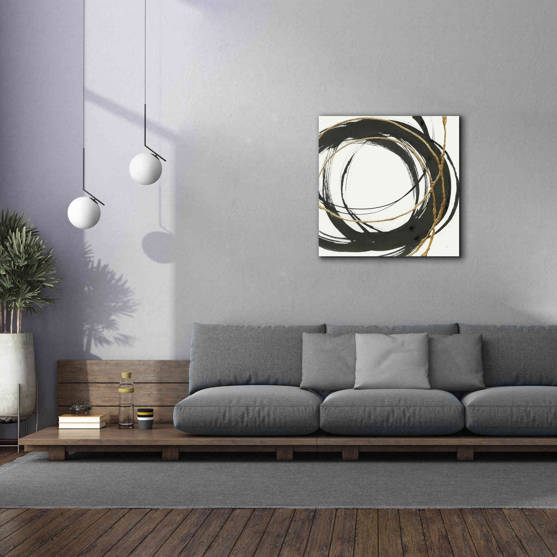 'Gilded Enso II' by Chris Paschke, Giclee Canvas Wall Art,37 x 37