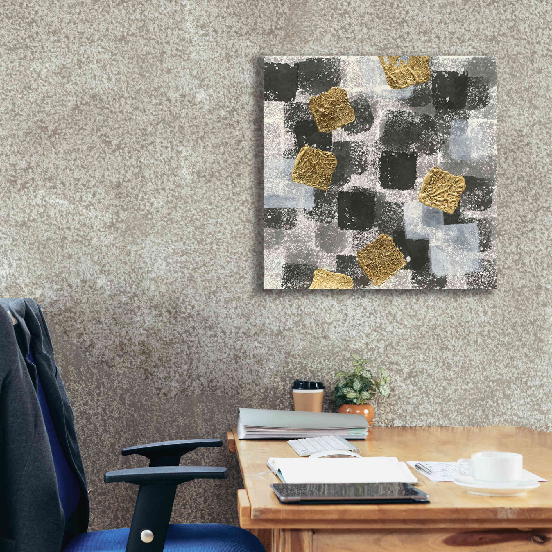 'Gold Squares III' by Chris Paschke, Giclee Canvas Wall Art,26 x 26