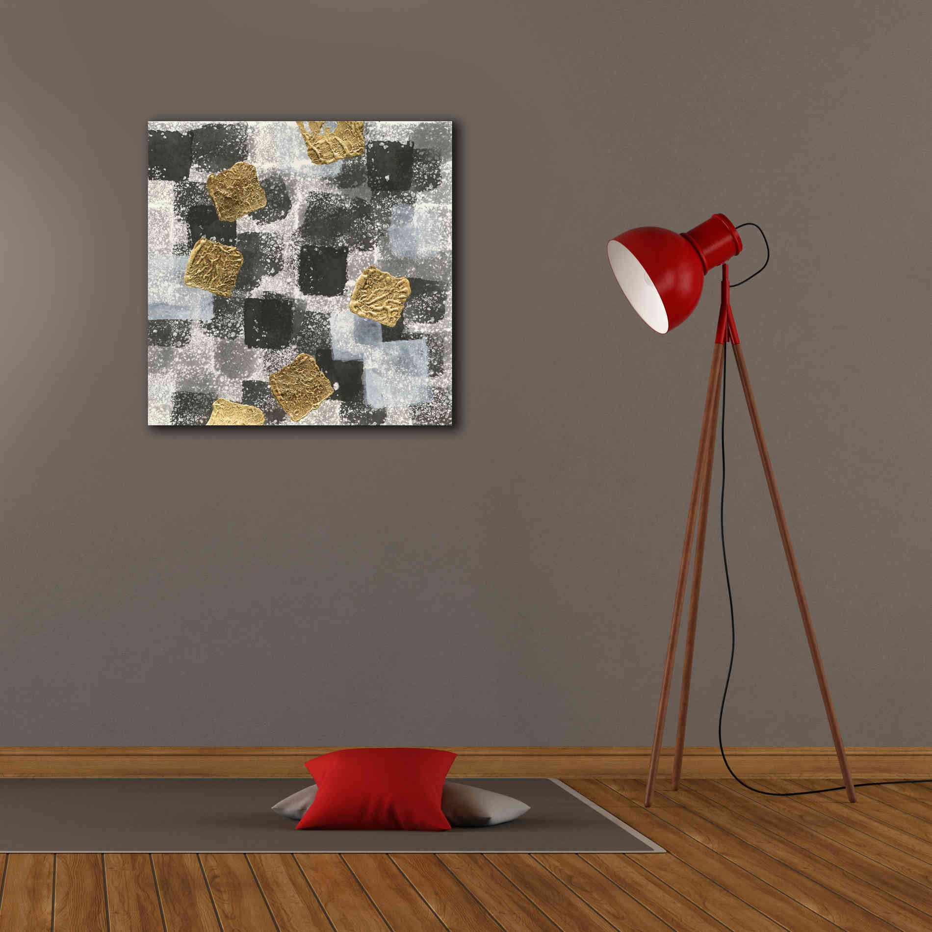 'Gold Squares III' by Chris Paschke, Giclee Canvas Wall Art,26 x 26