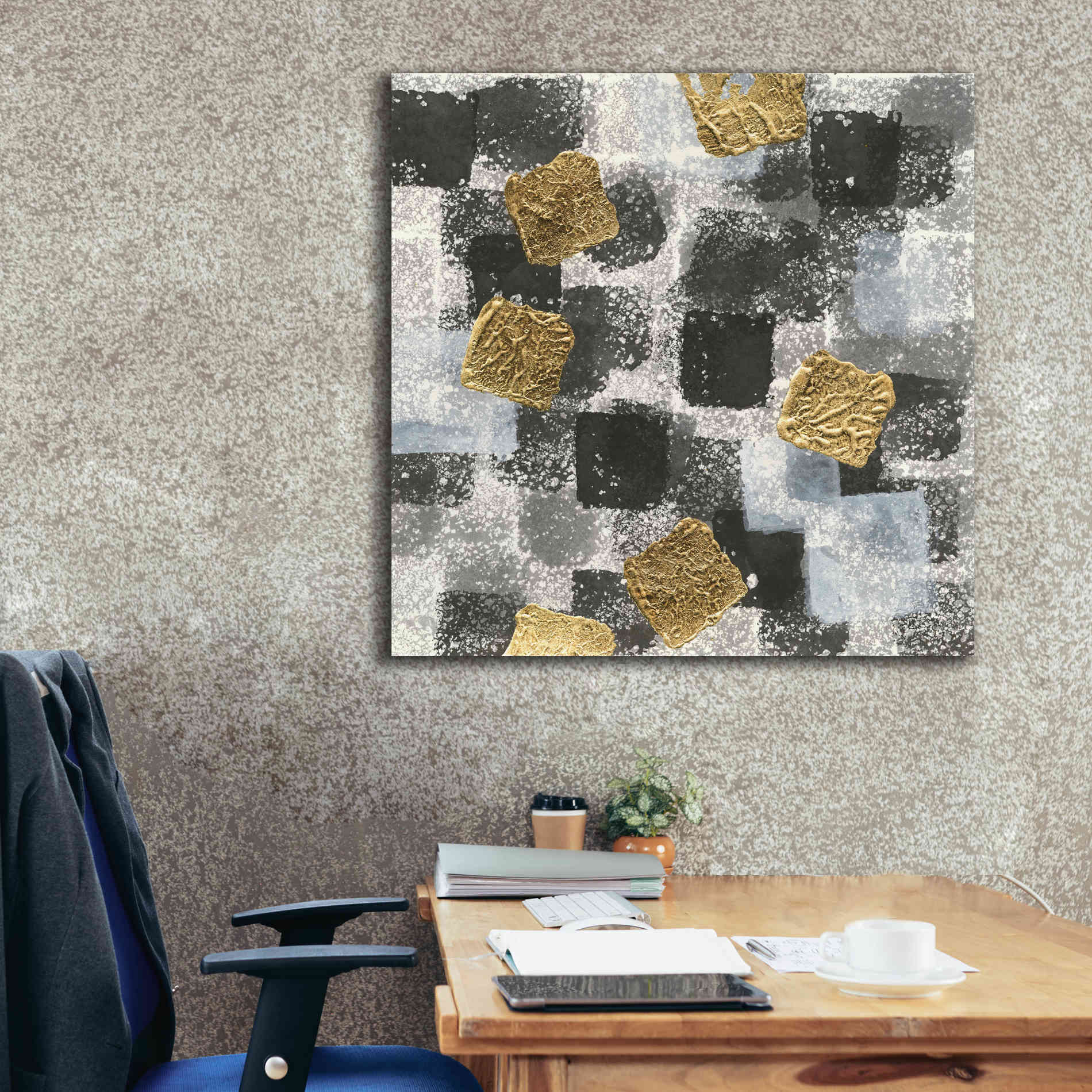 'Gold Squares III' by Chris Paschke, Giclee Canvas Wall Art,37 x 37