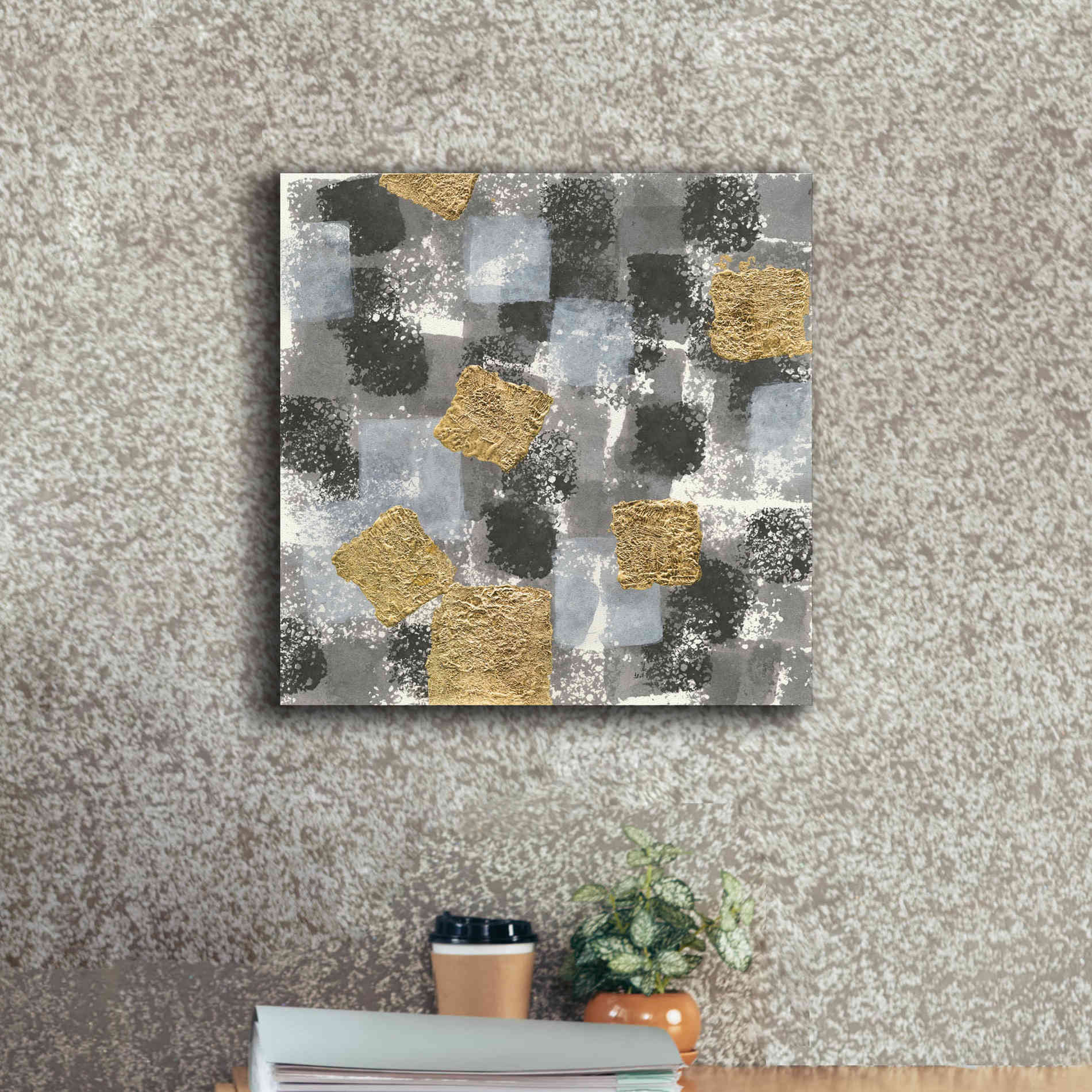 'Gold Squares IV' by Chris Paschke, Giclee Canvas Wall Art,18 x 18