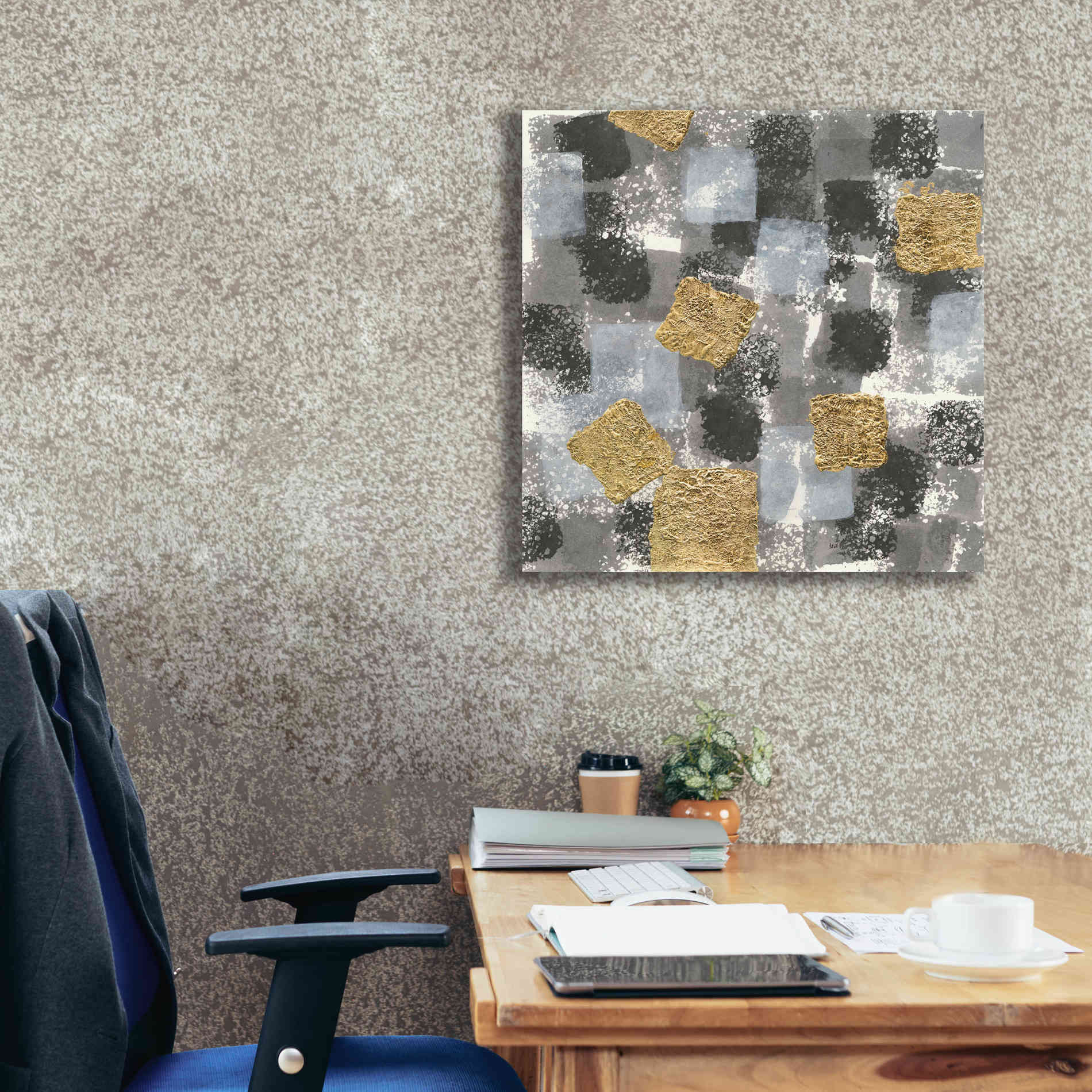 'Gold Squares IV' by Chris Paschke, Giclee Canvas Wall Art,26 x 26