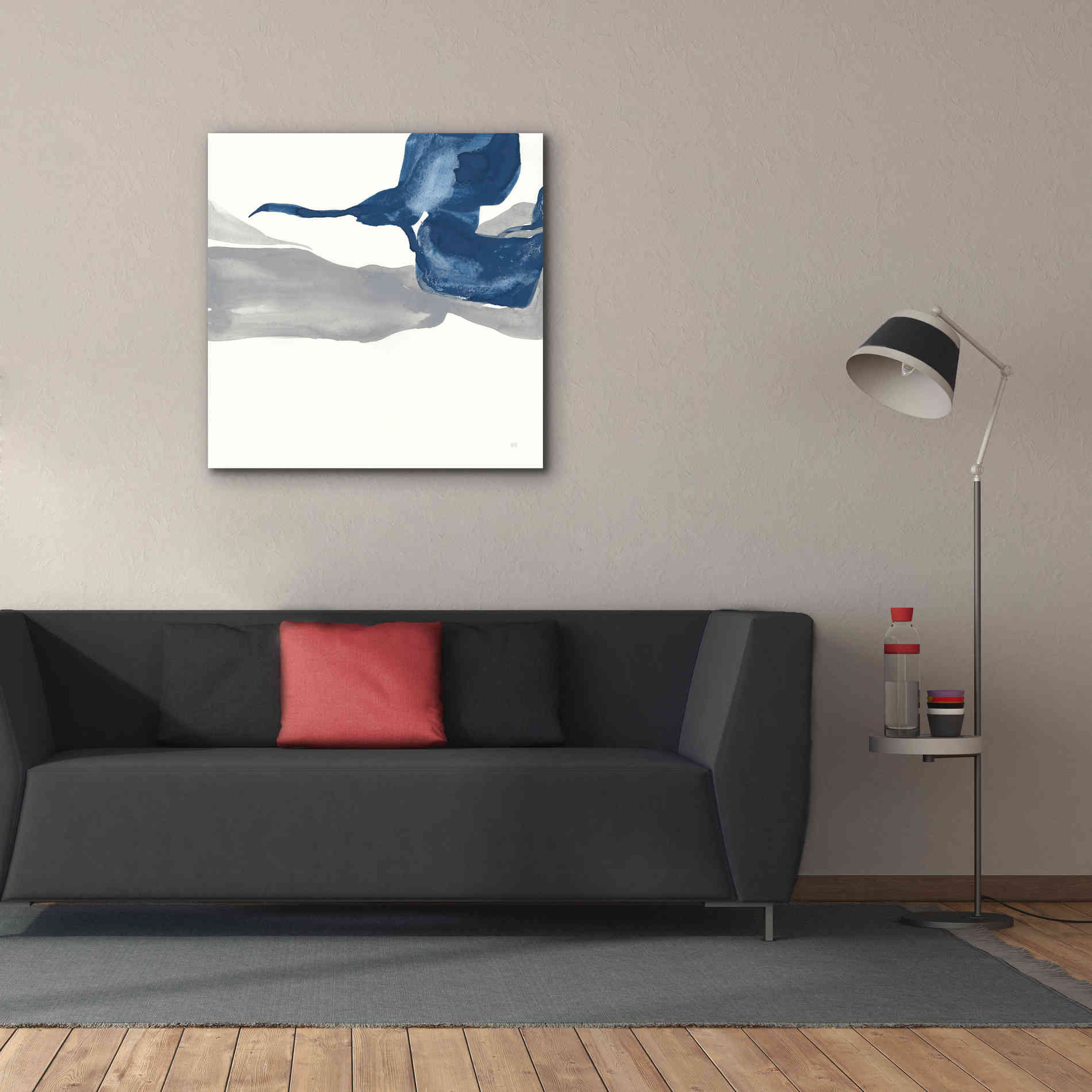 'Sapphire And Gray I' by Chris Paschke, Giclee Canvas Wall Art,37 x 37