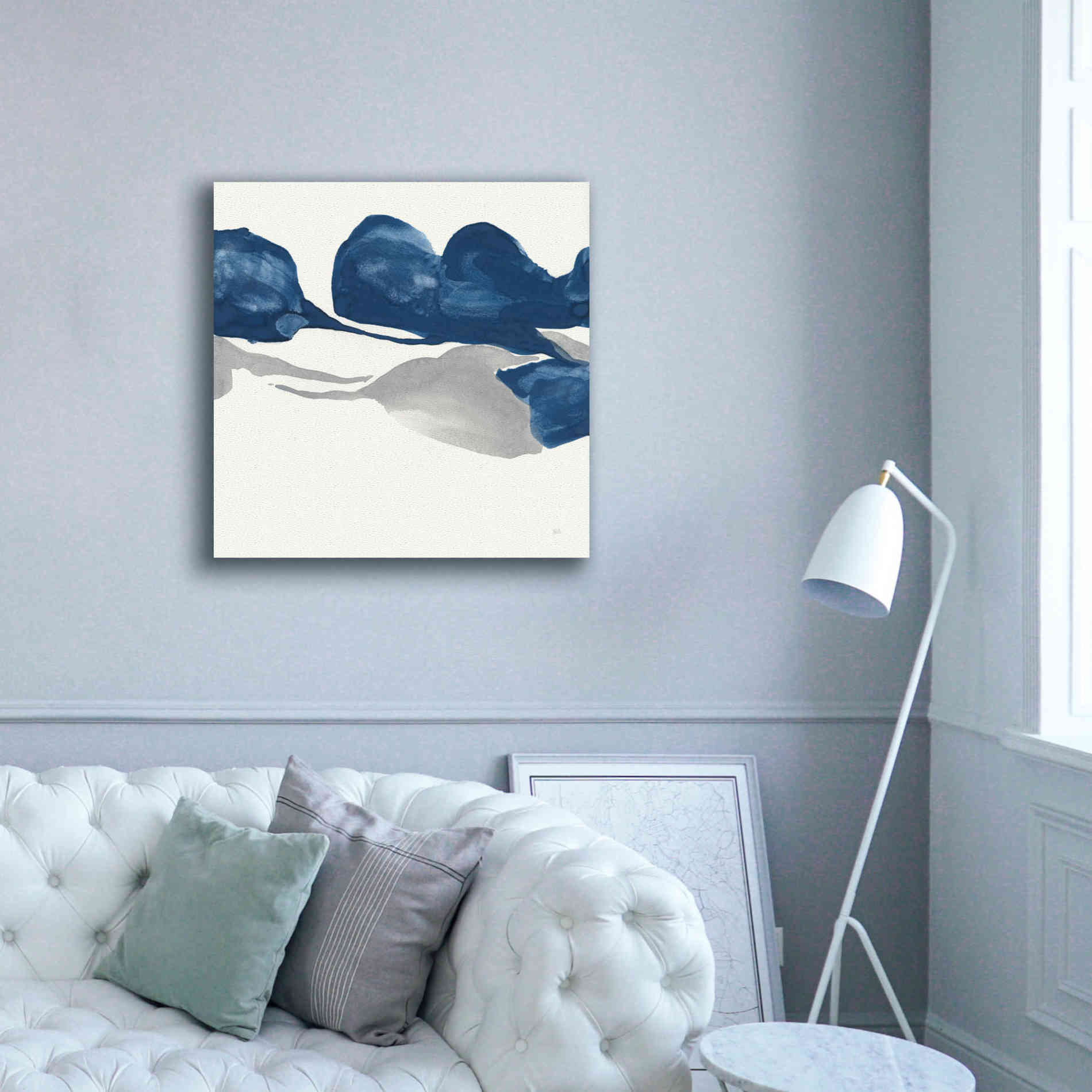 'Sapphire And Gray II' by Chris Paschke, Giclee Canvas Wall Art,37 x 37