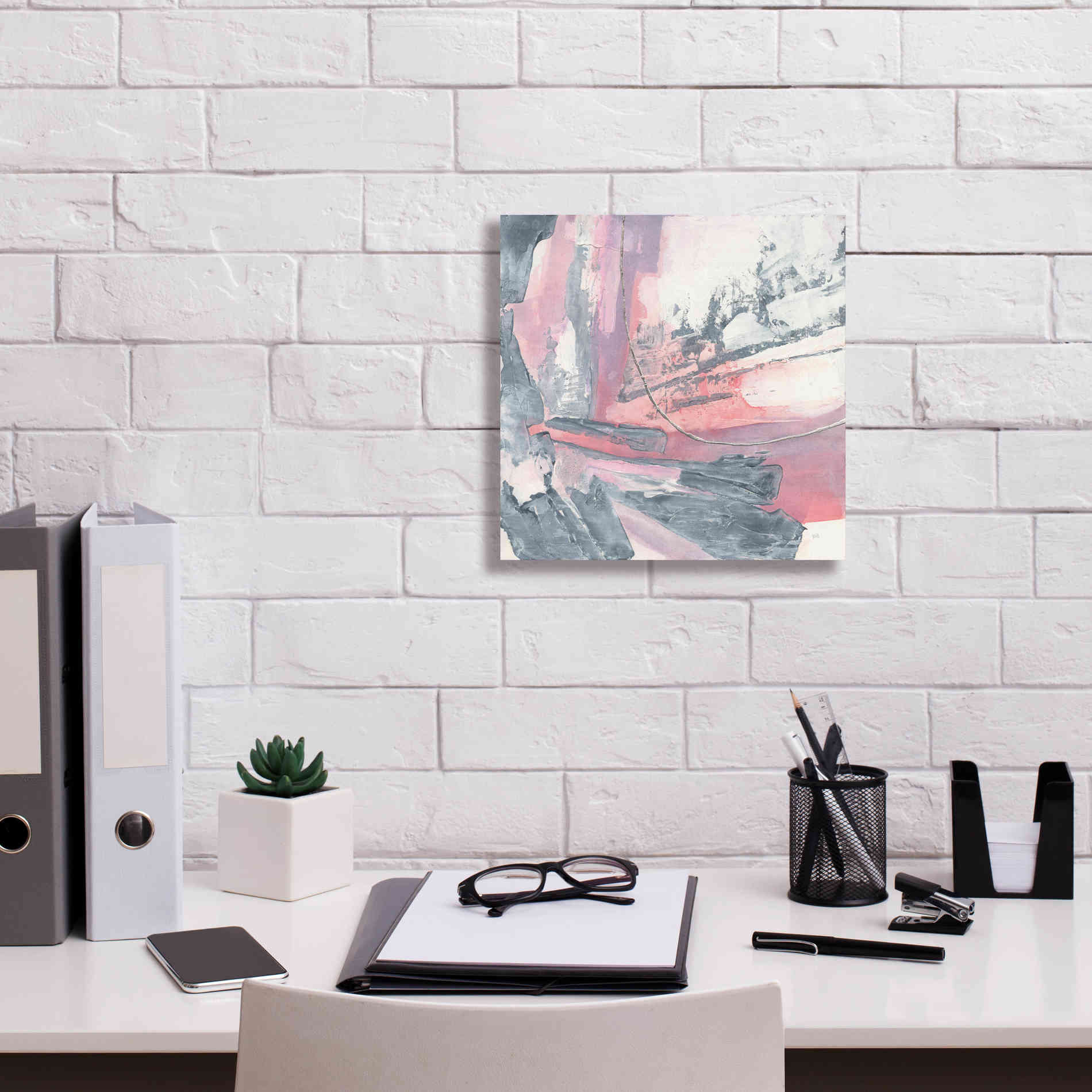 'Whitewashed Blush I' by Chris Paschke, Giclee Canvas Wall Art,12 x 12