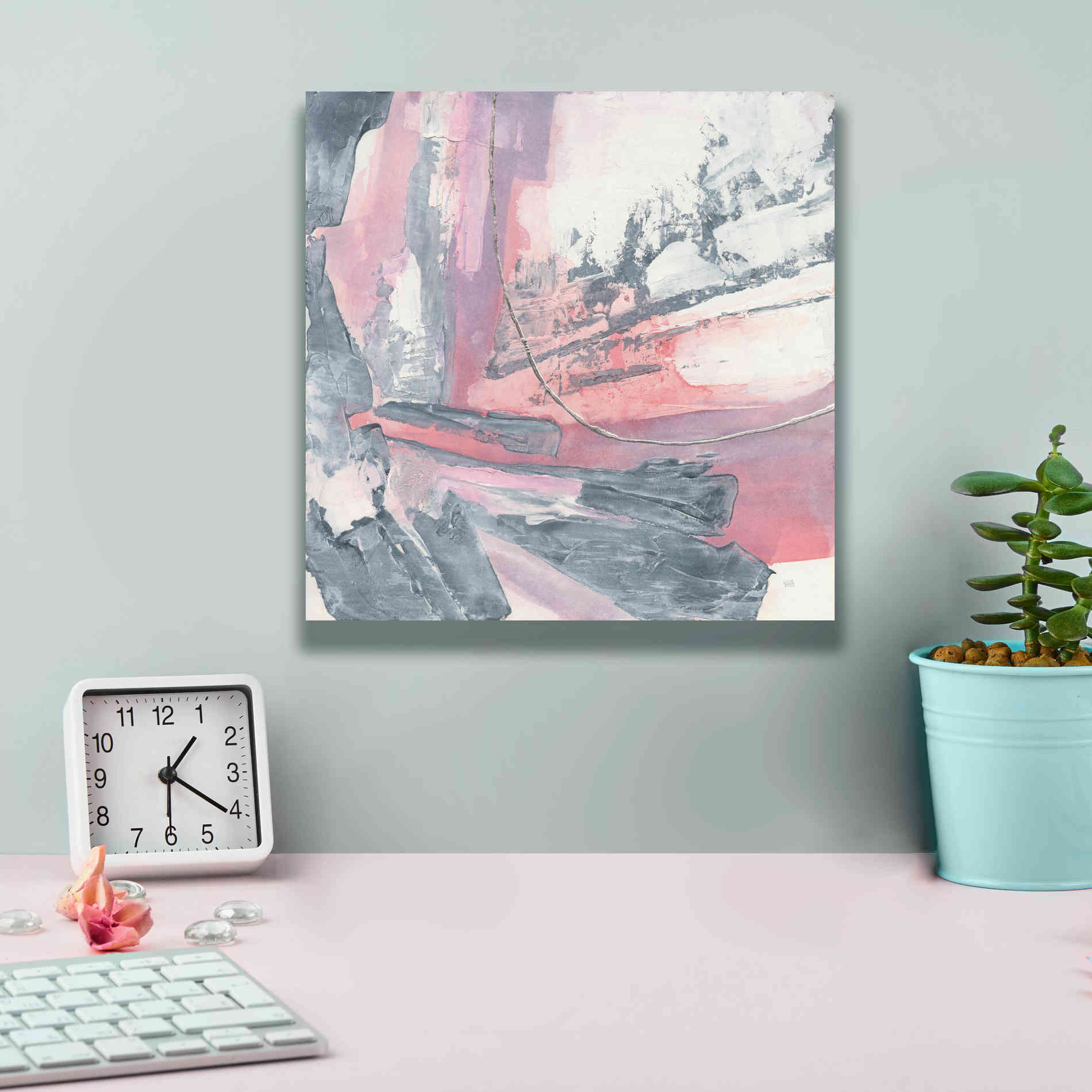 'Whitewashed Blush I' by Chris Paschke, Giclee Canvas Wall Art,12 x 12