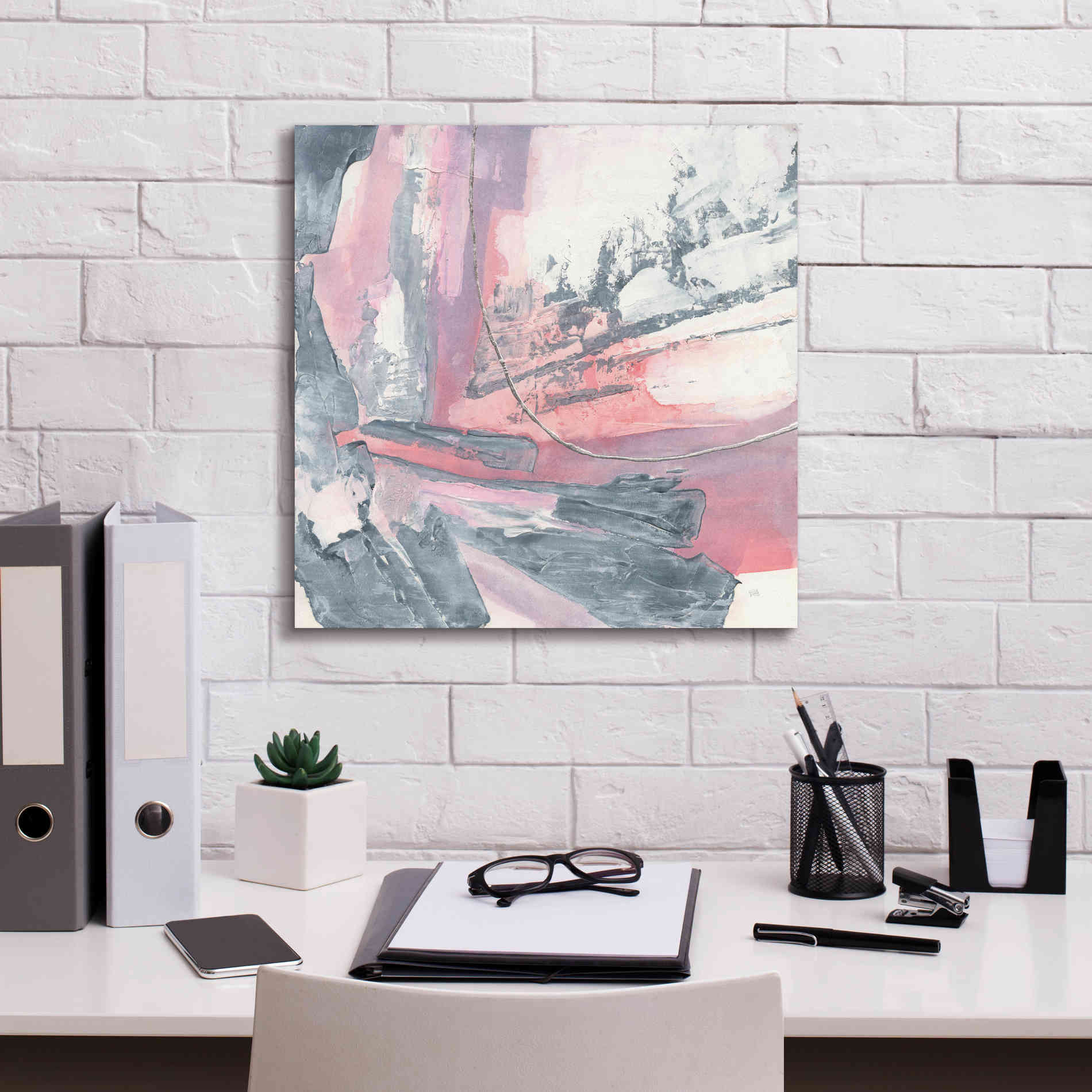 'Whitewashed Blush I' by Chris Paschke, Giclee Canvas Wall Art,18 x 18