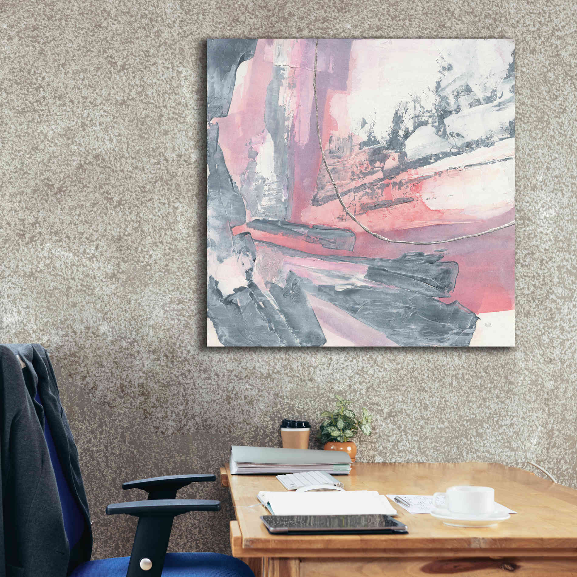 'Whitewashed Blush I' by Chris Paschke, Giclee Canvas Wall Art,37 x 37