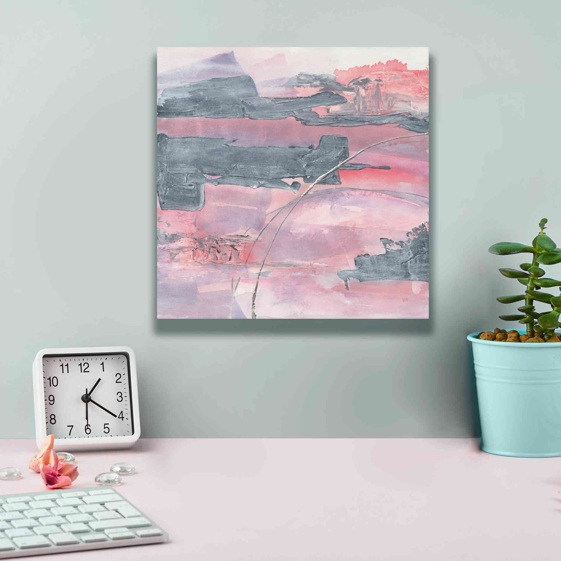 'Whitewashed Blush II' by Chris Paschke, Giclee Canvas Wall Art,12 x 12