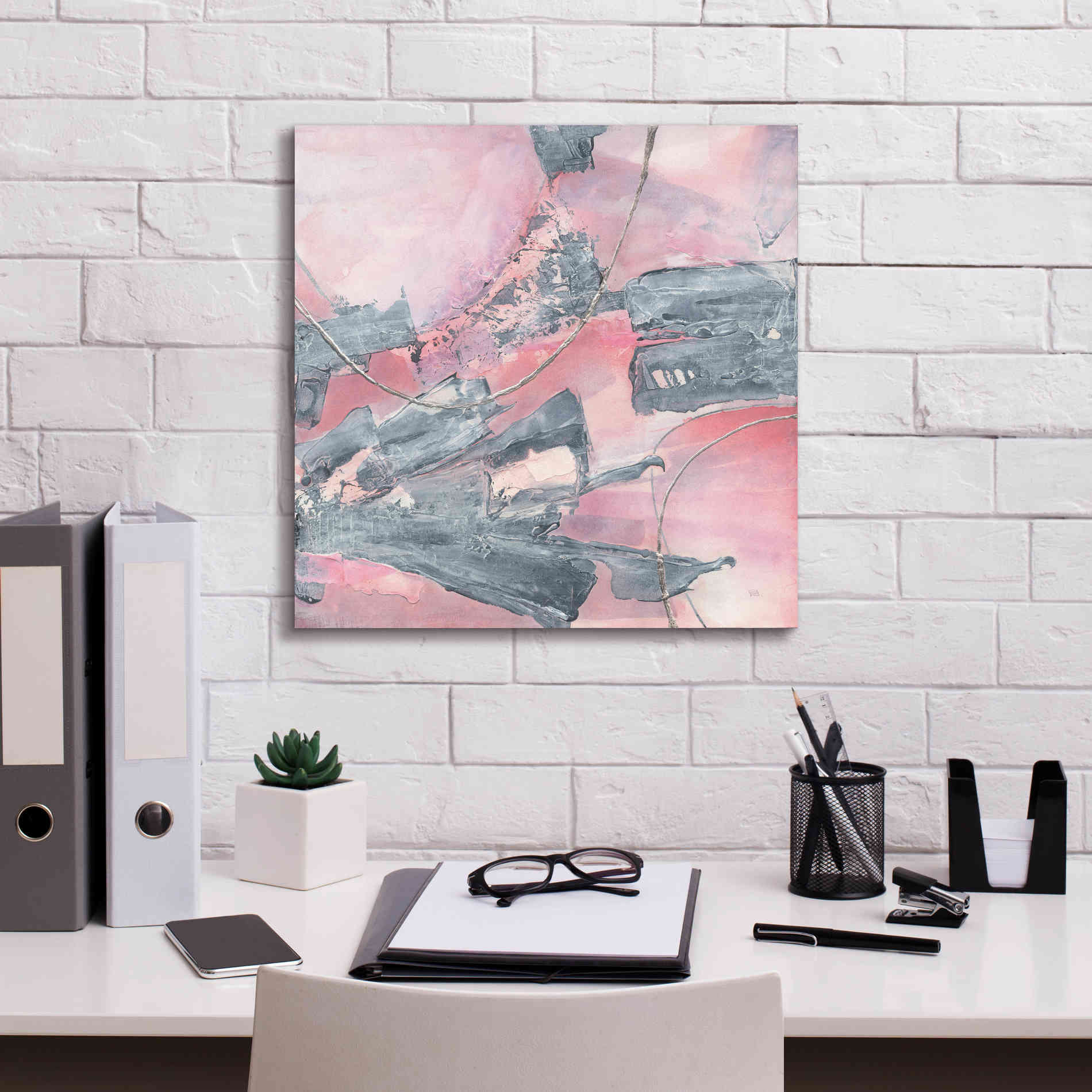 'Whitewashed Blush III' by Chris Paschke, Giclee Canvas Wall Art,18 x 18