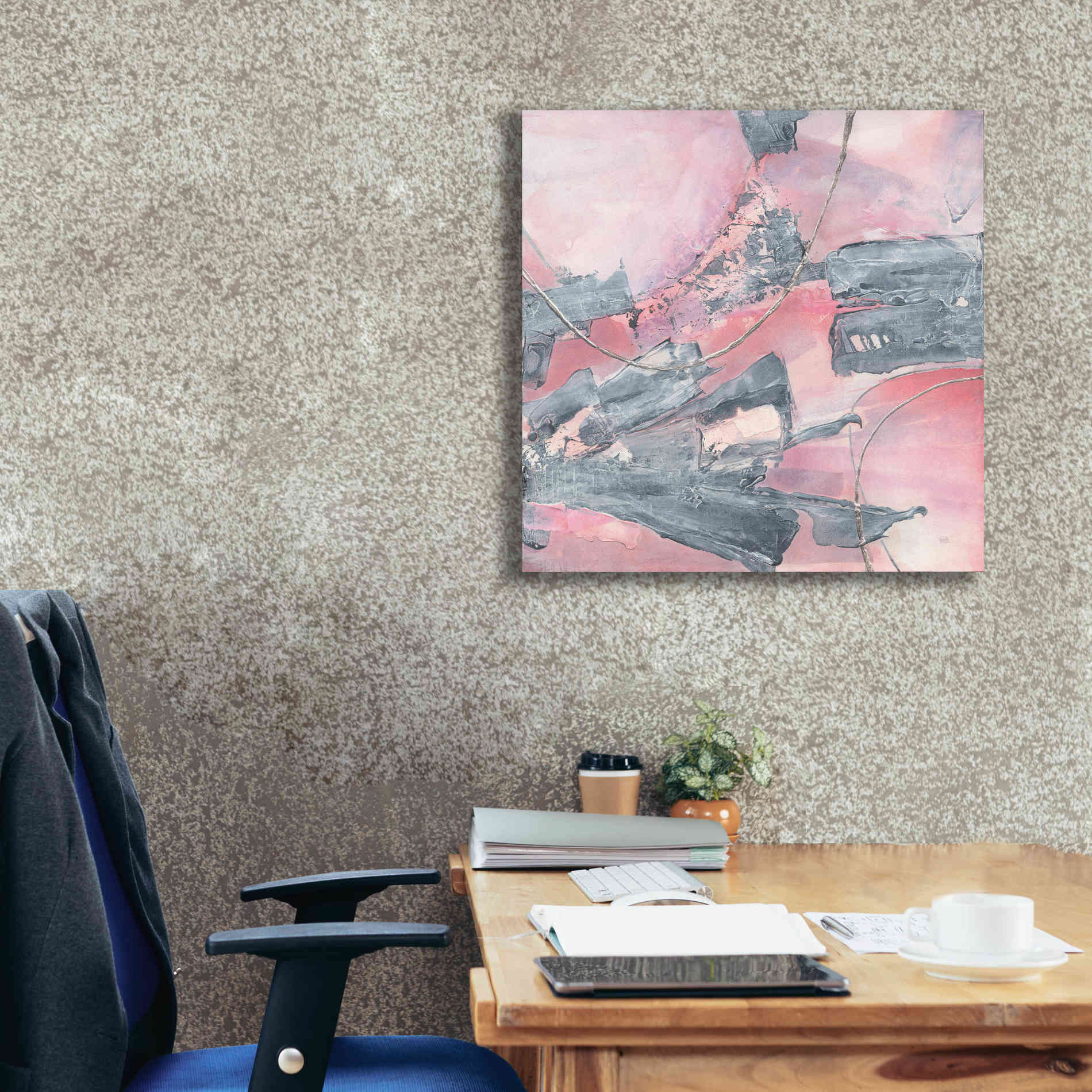 'Whitewashed Blush III' by Chris Paschke, Giclee Canvas Wall Art,26 x 26