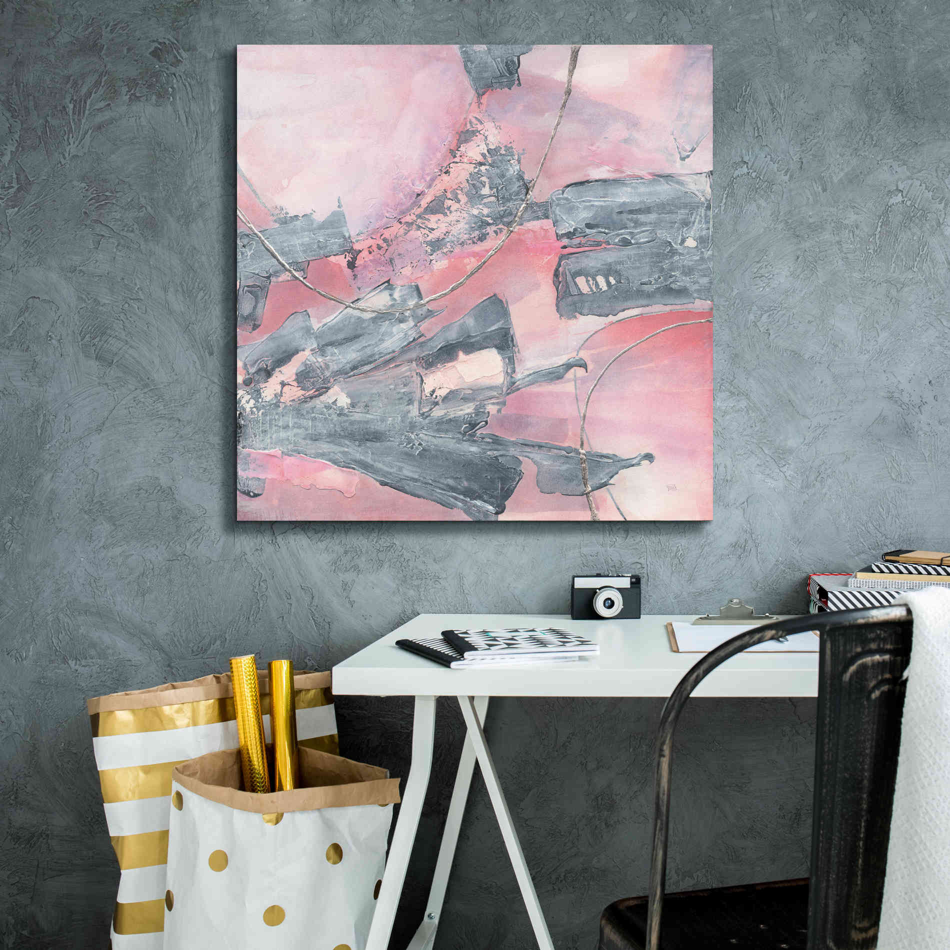 'Whitewashed Blush III' by Chris Paschke, Giclee Canvas Wall Art,26 x 26