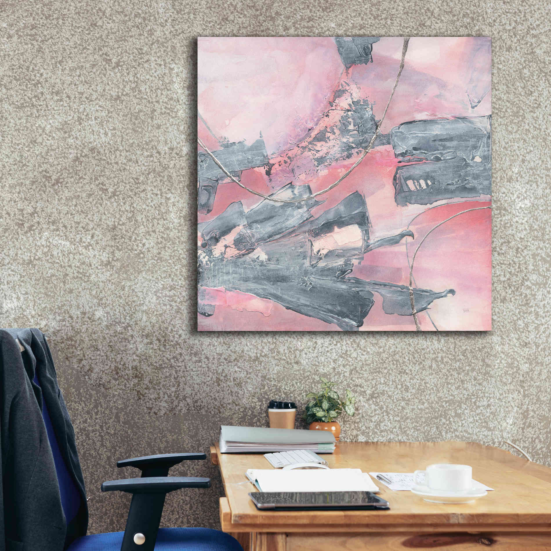 'Whitewashed Blush III' by Chris Paschke, Giclee Canvas Wall Art,37 x 37