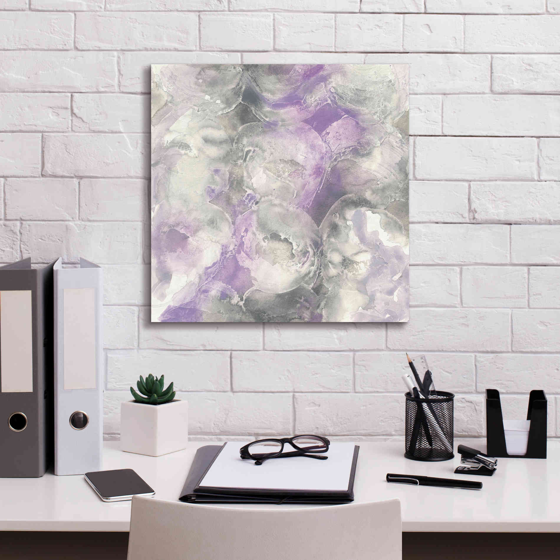 'Amethyst Circles I' by Chris Paschke, Giclee Canvas Wall Art,18 x 18