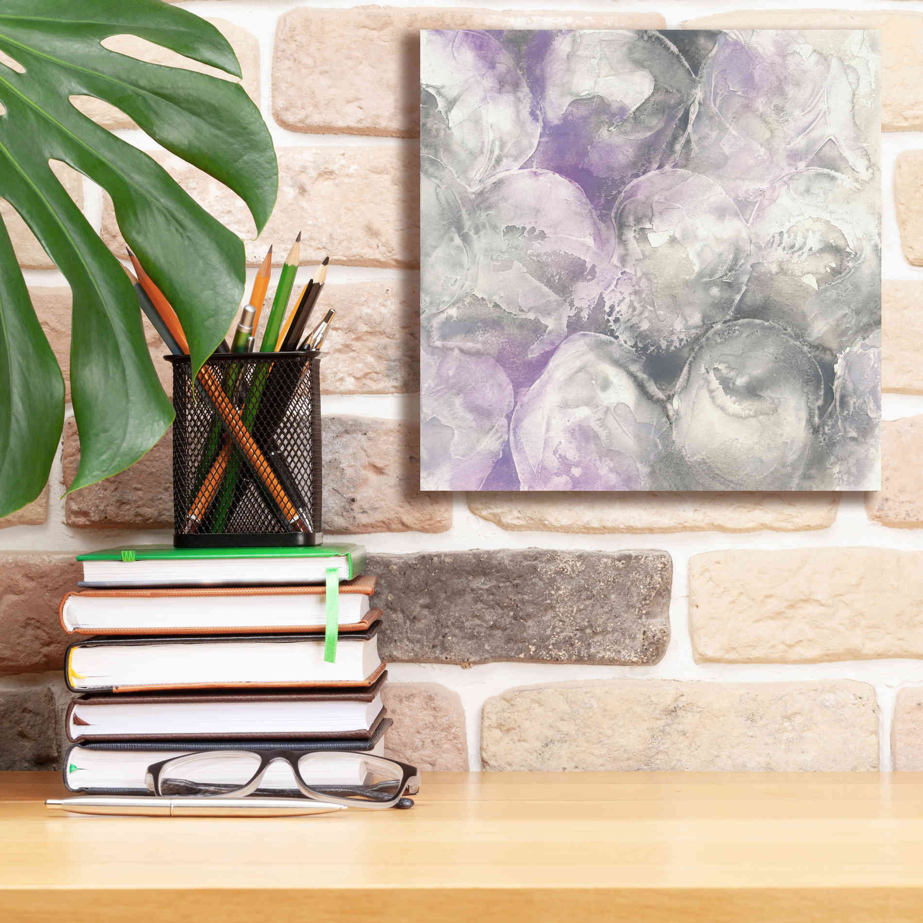 'Amethyst Circles II' by Chris Paschke, Giclee Canvas Wall Art,12 x 12