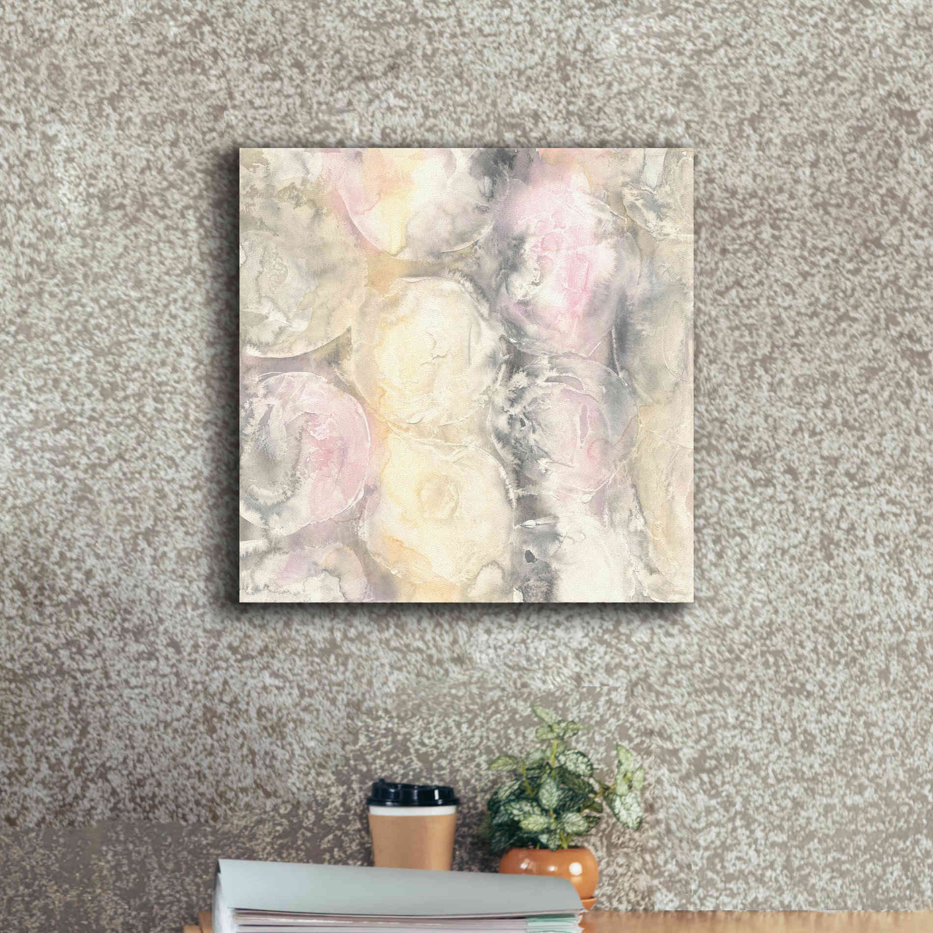 'Blush Circles I' by Chris Paschke, Giclee Canvas Wall Art,18 x 18