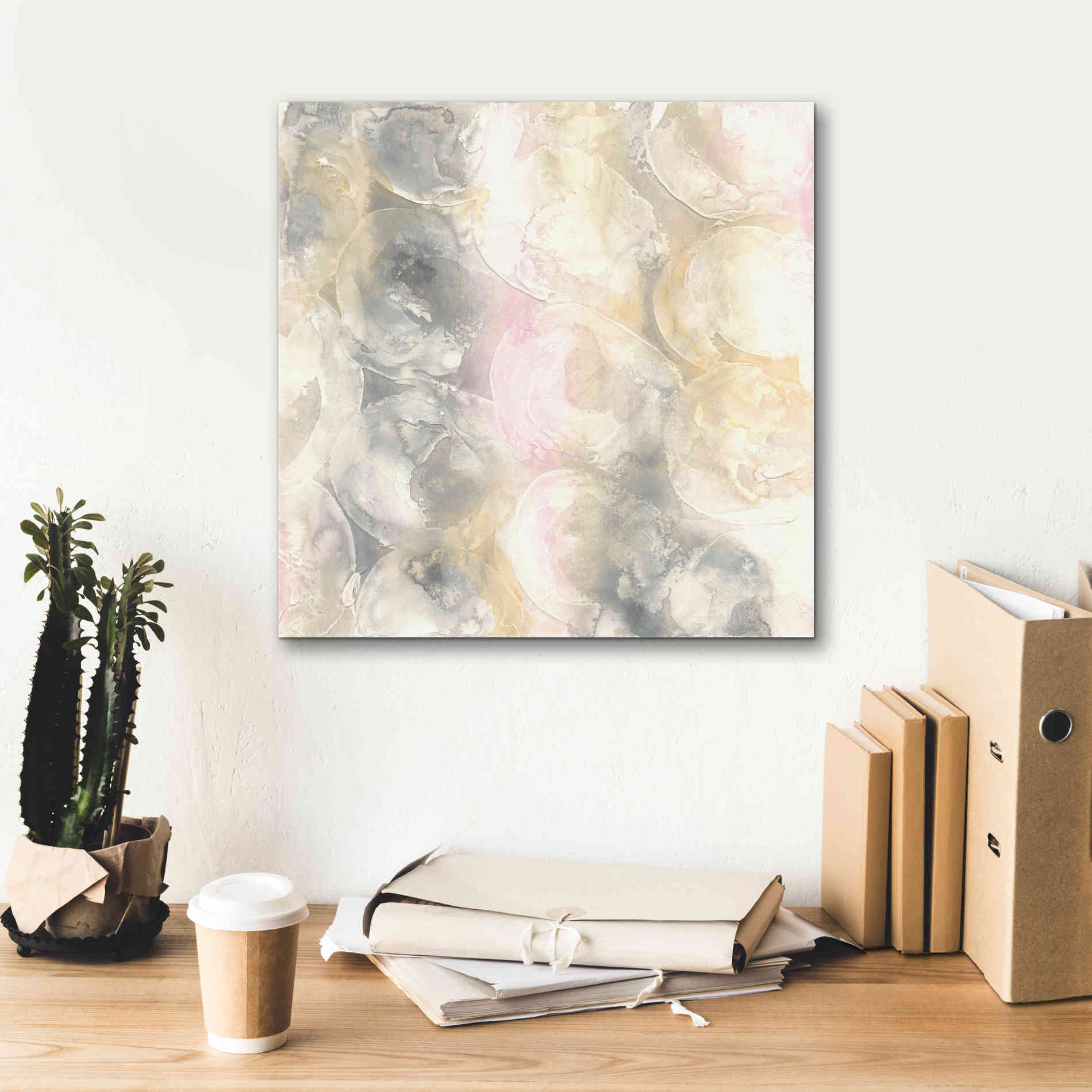 'Blush Circles II' by Chris Paschke, Giclee Canvas Wall Art,18 x 18