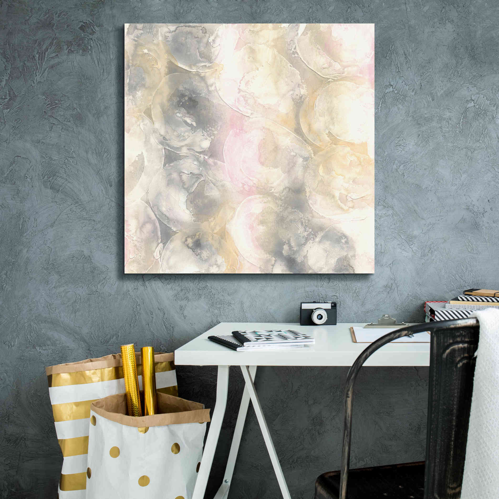 'Blush Circles II' by Chris Paschke, Giclee Canvas Wall Art,26 x 26