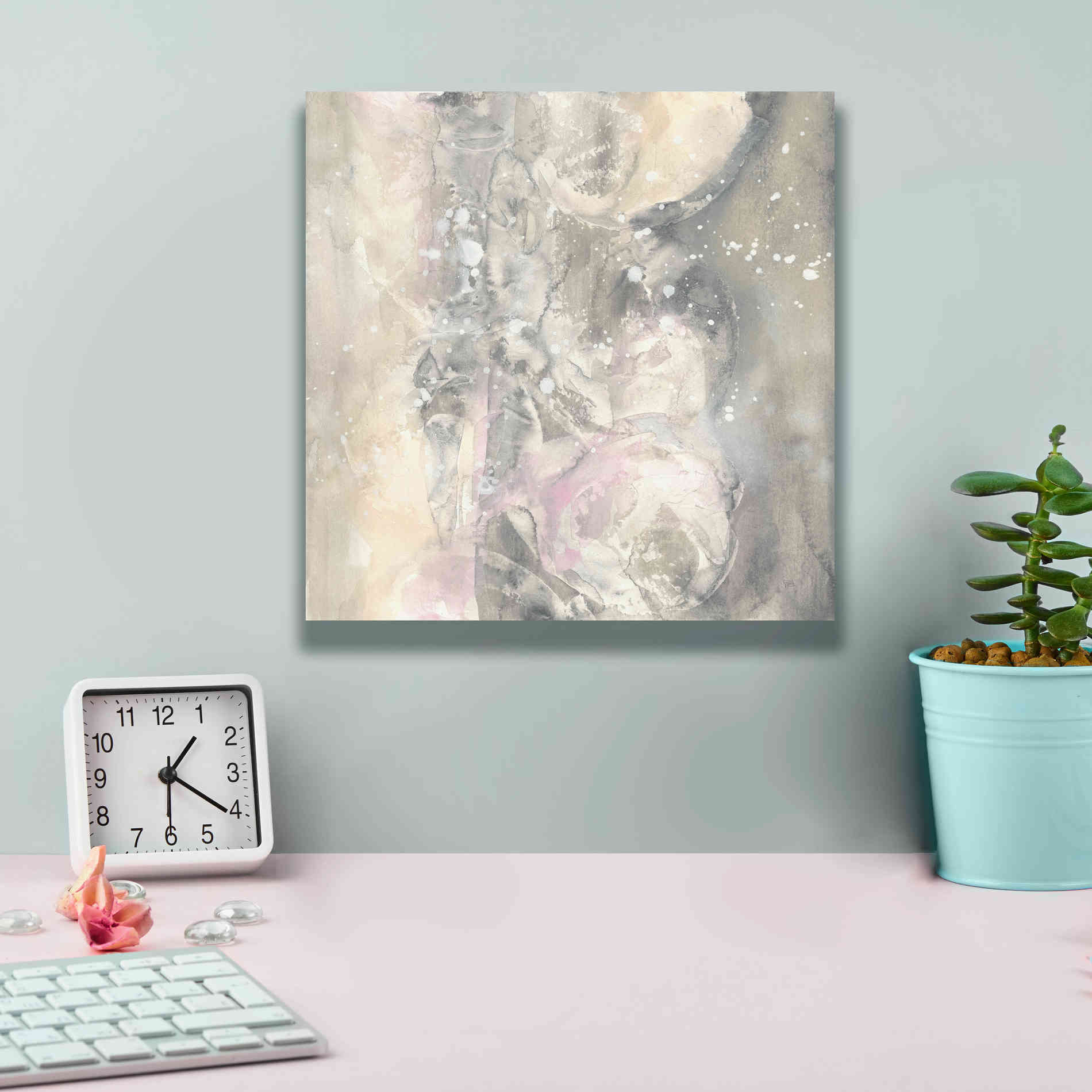 'Blushing Snowflakes I' by Chris Paschke, Giclee Canvas Wall Art,12 x 12