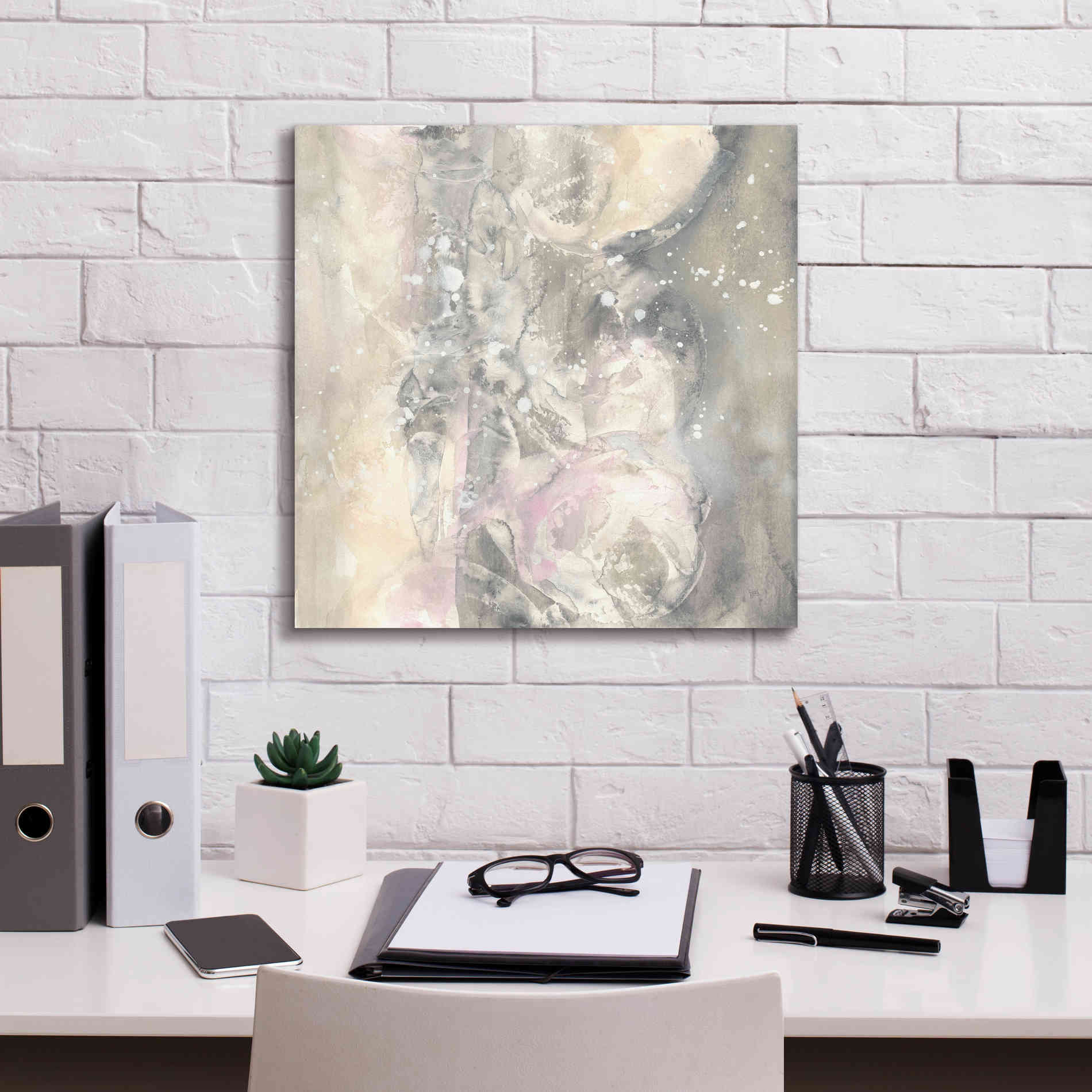 'Blushing Snowflakes I' by Chris Paschke, Giclee Canvas Wall Art,18 x 18