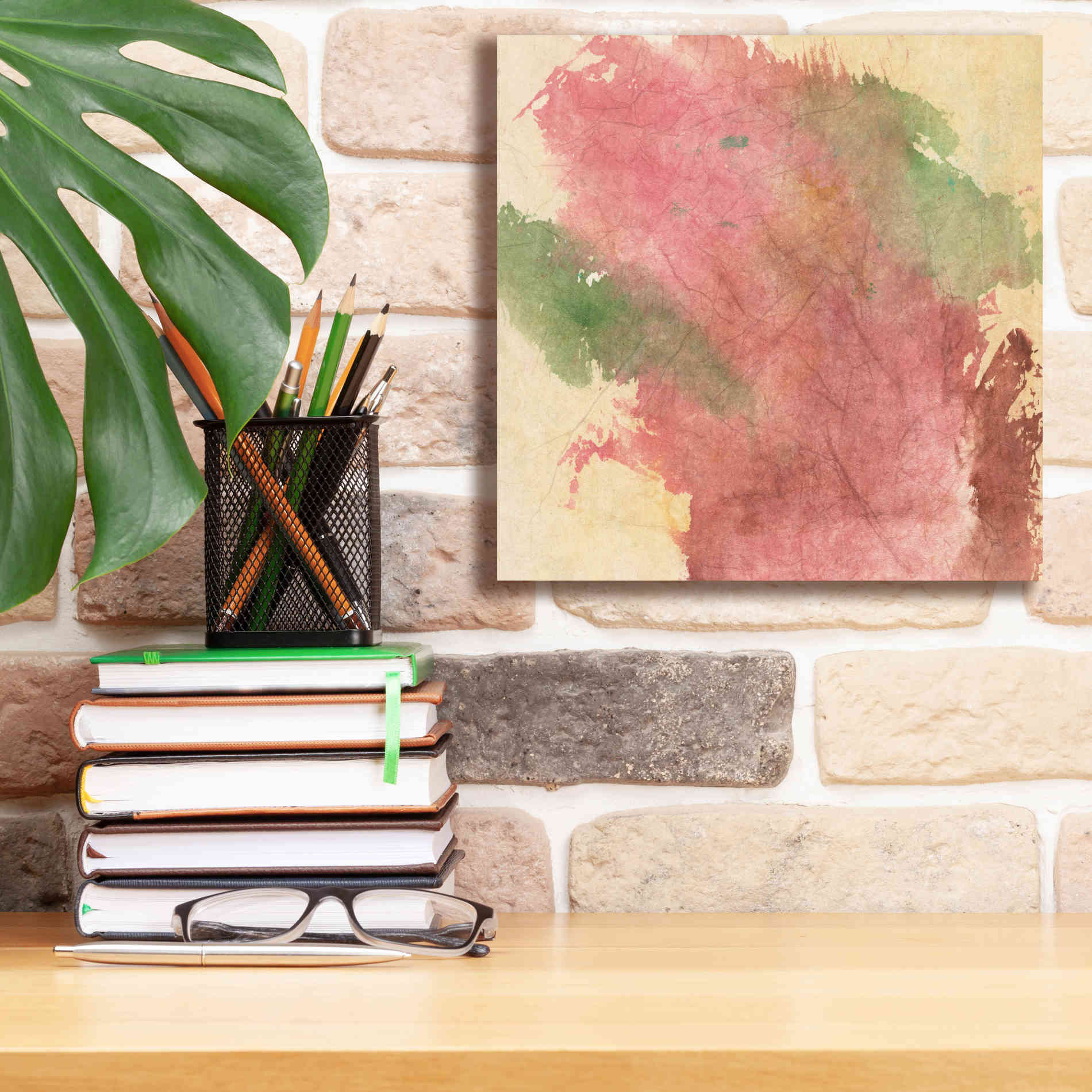 'Rouge Growth I' by Chris Paschke, Giclee Canvas Wall Art,12 x 12