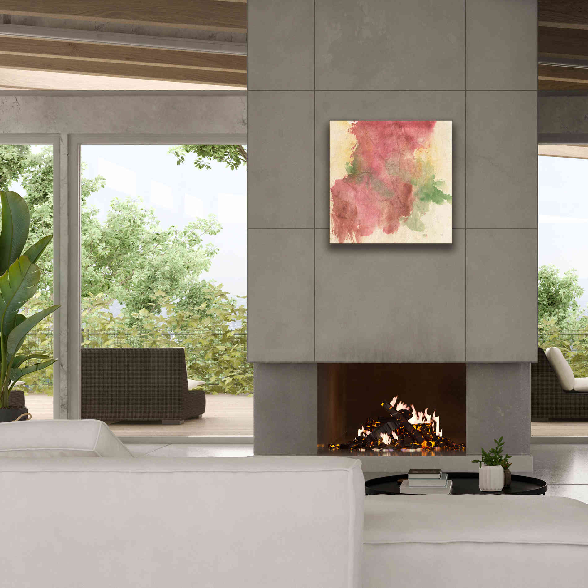 'Rouge Growth II' by Chris Paschke, Giclee Canvas Wall Art,26 x 26