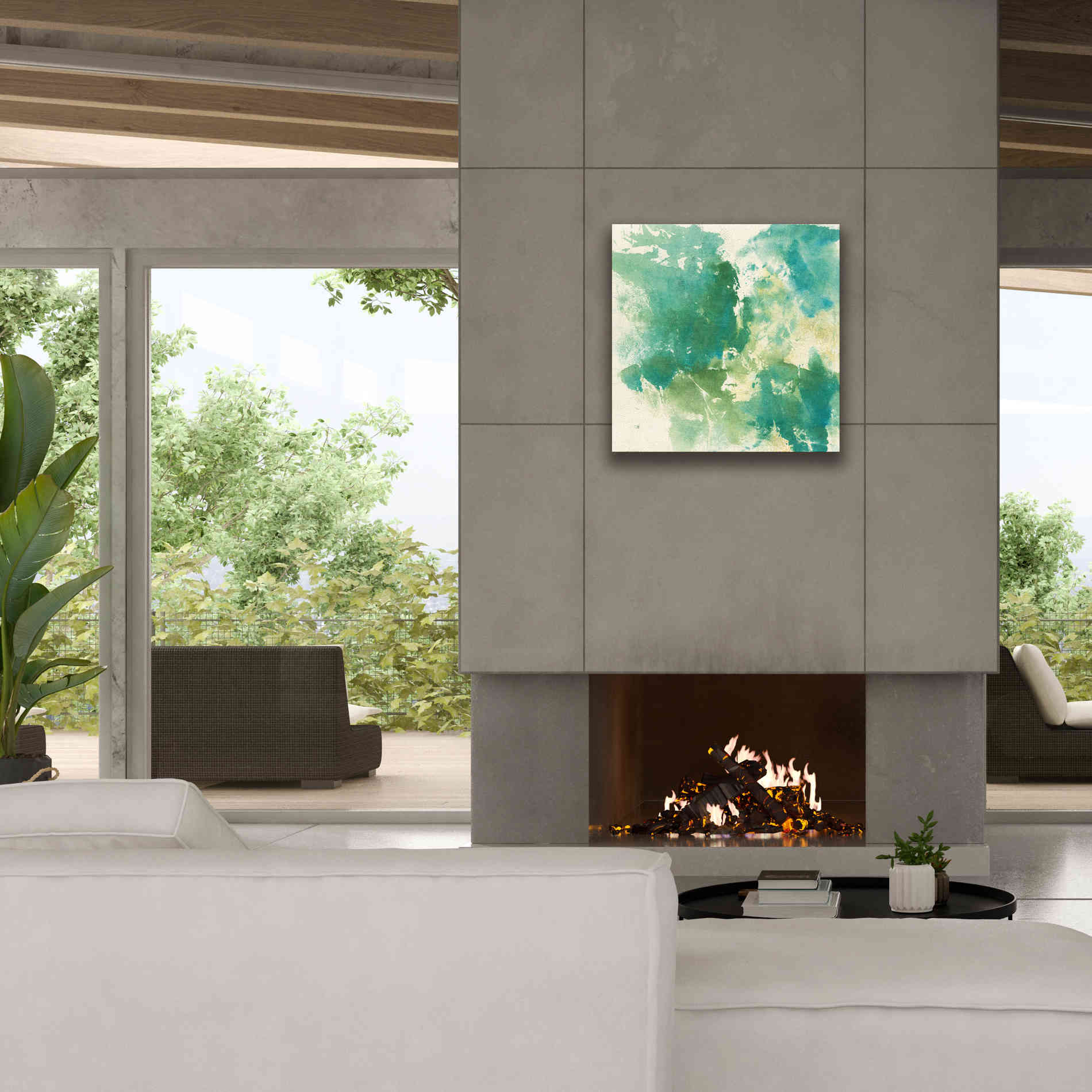 'Mossy Rock I' by Chris Paschke, Giclee Canvas Wall Art,26 x 26