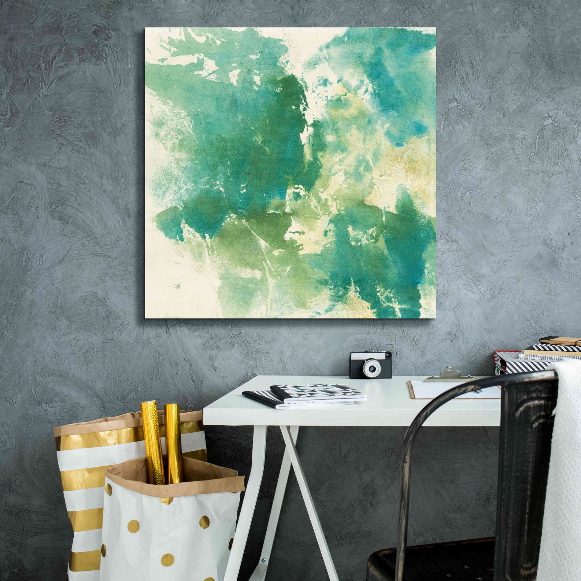 'Mossy Rock I' by Chris Paschke, Giclee Canvas Wall Art,26 x 26