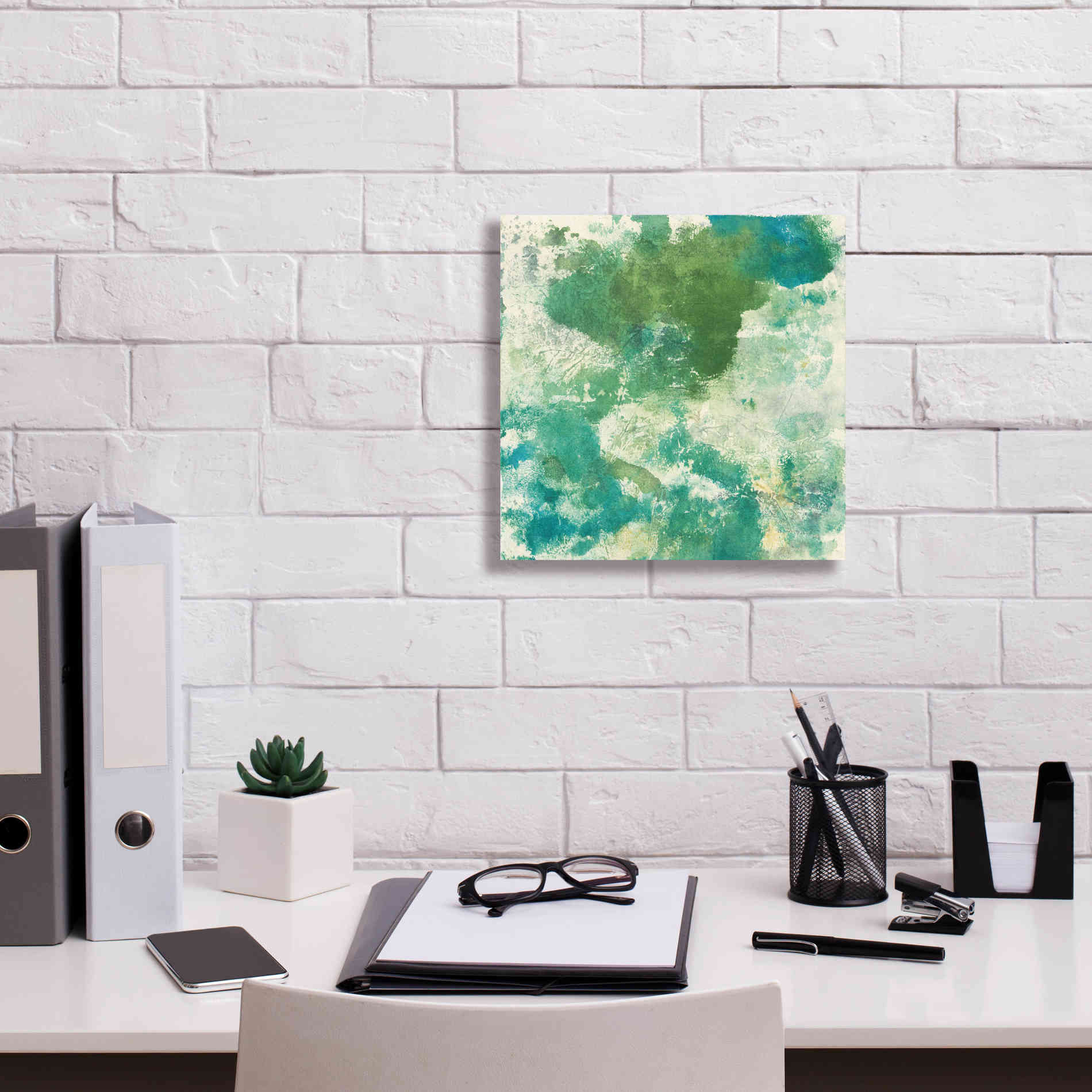 'Mossy Rock II' by Chris Paschke, Giclee Canvas Wall Art,12 x 12