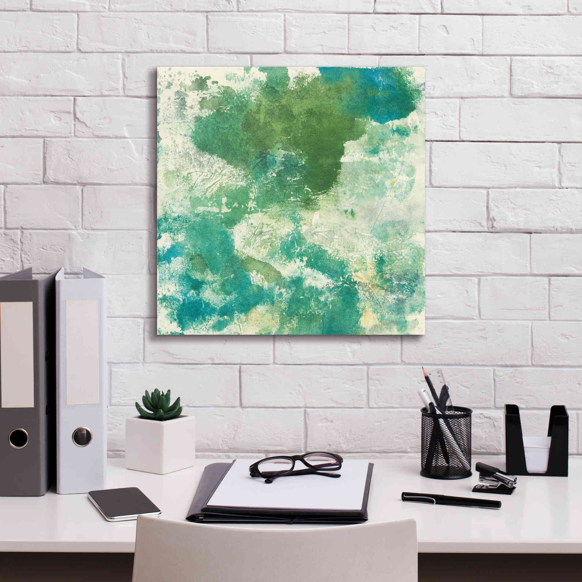 'Mossy Rock II' by Chris Paschke, Giclee Canvas Wall Art,18 x 18