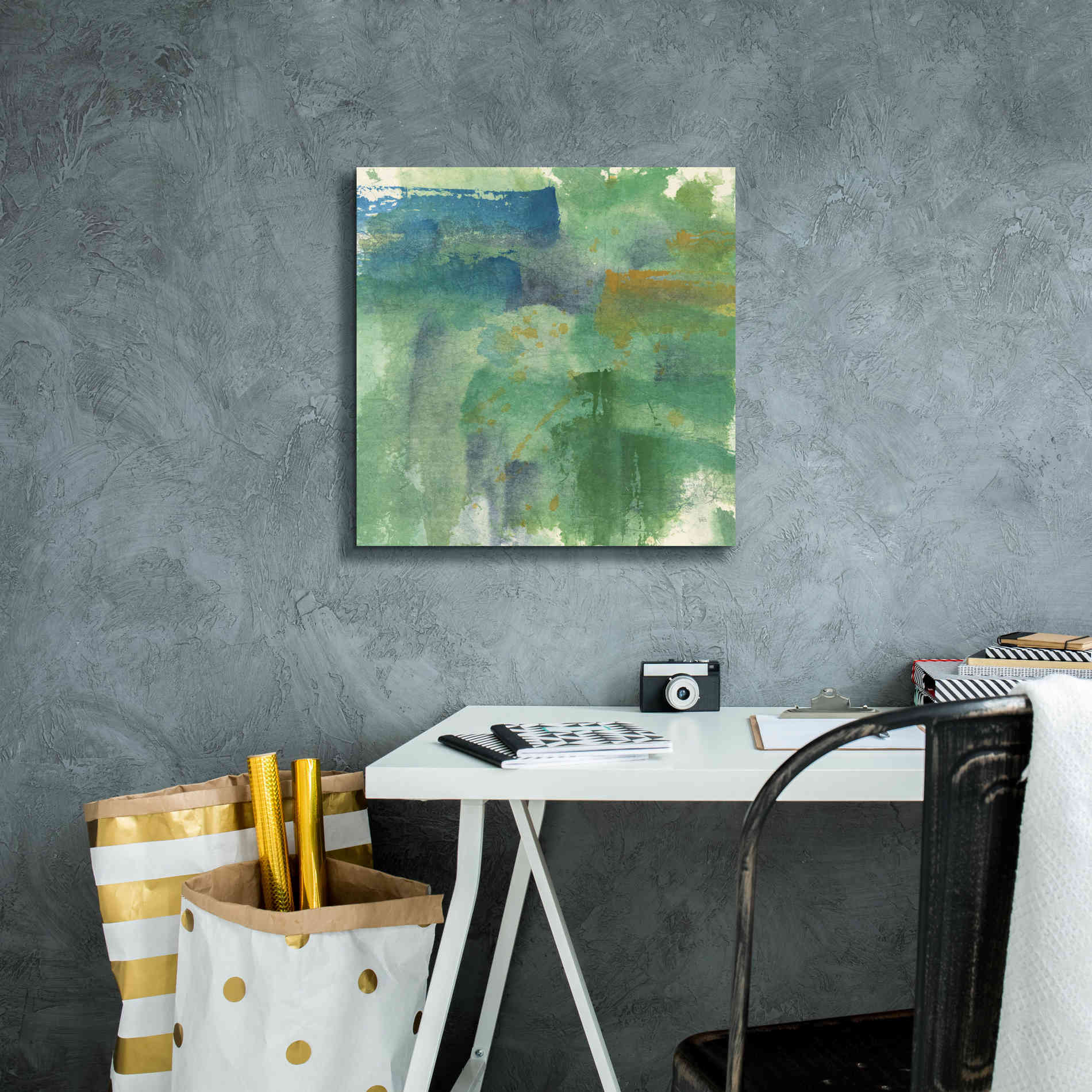 'Blue Accent II' by Chris Paschke, Giclee Canvas Wall Art,18 x 18