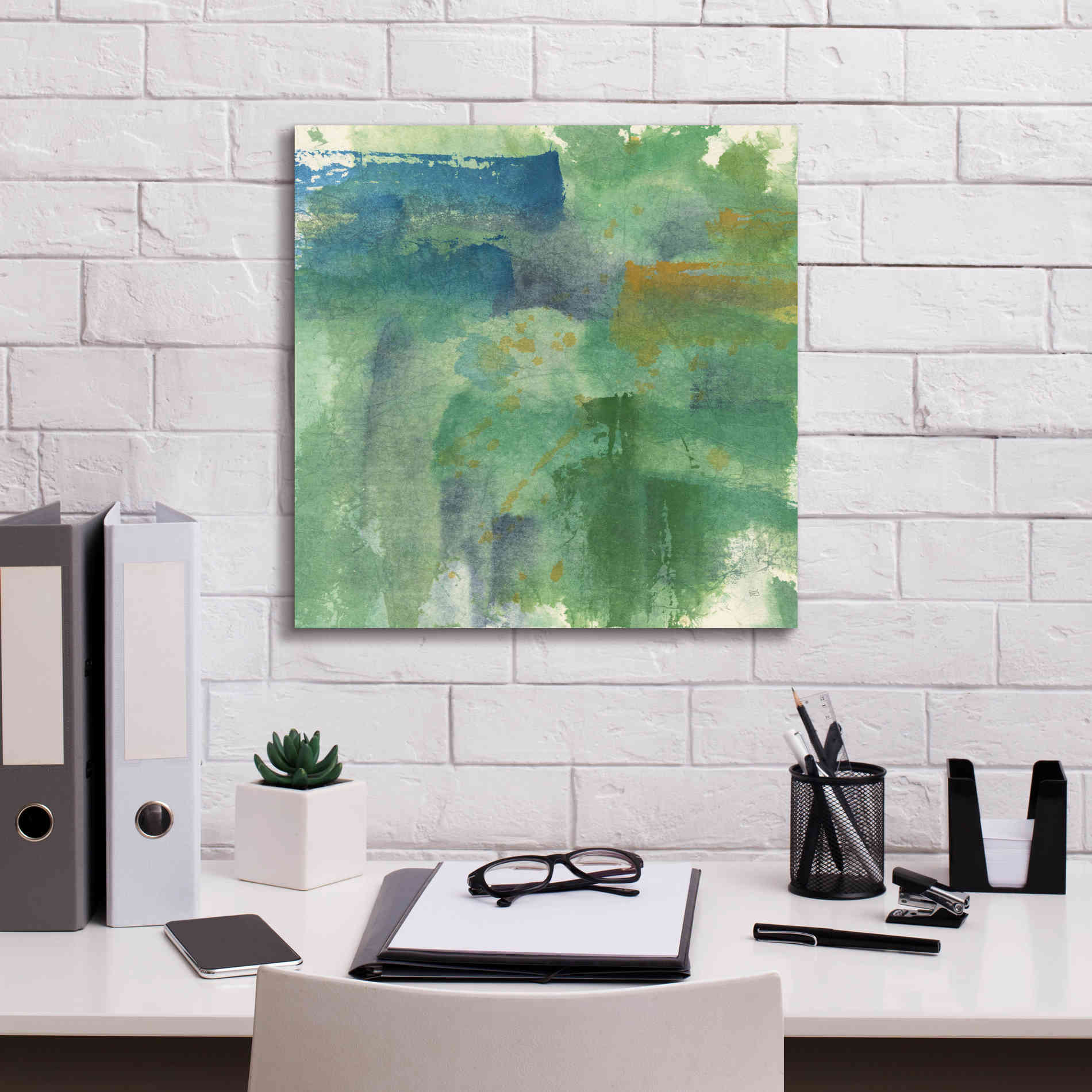 'Blue Accent II' by Chris Paschke, Giclee Canvas Wall Art,18 x 18