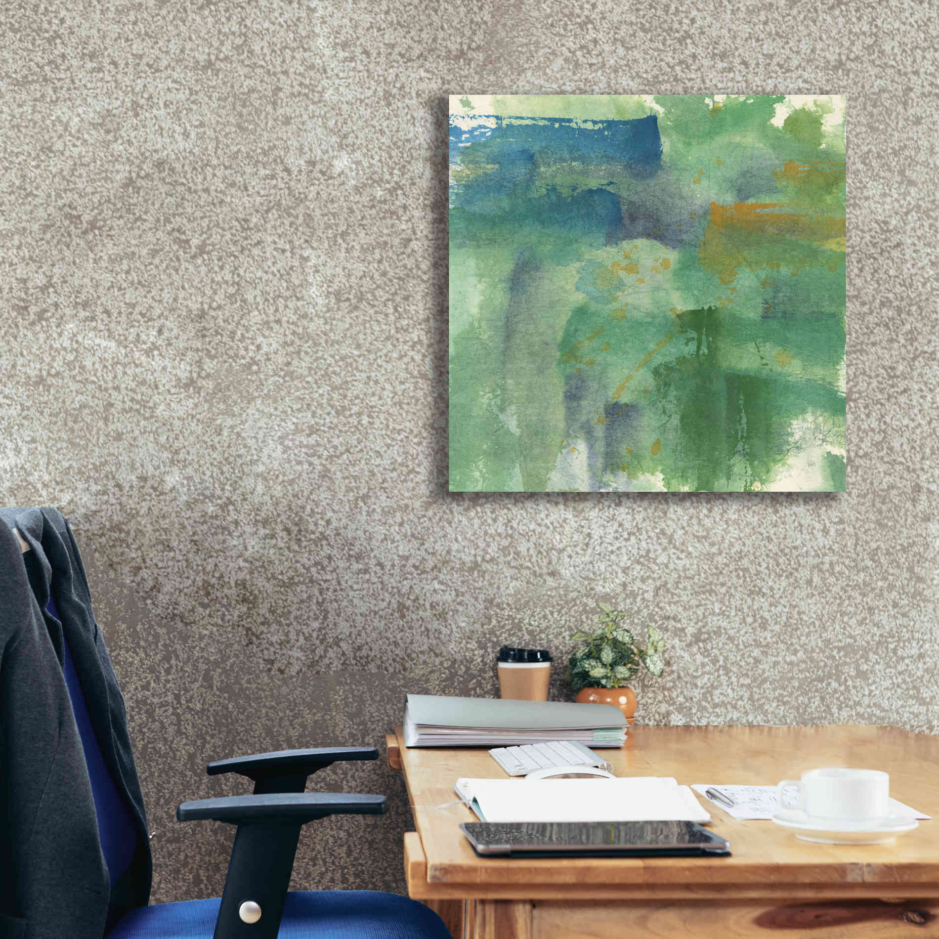 'Blue Accent II' by Chris Paschke, Giclee Canvas Wall Art,26 x 26