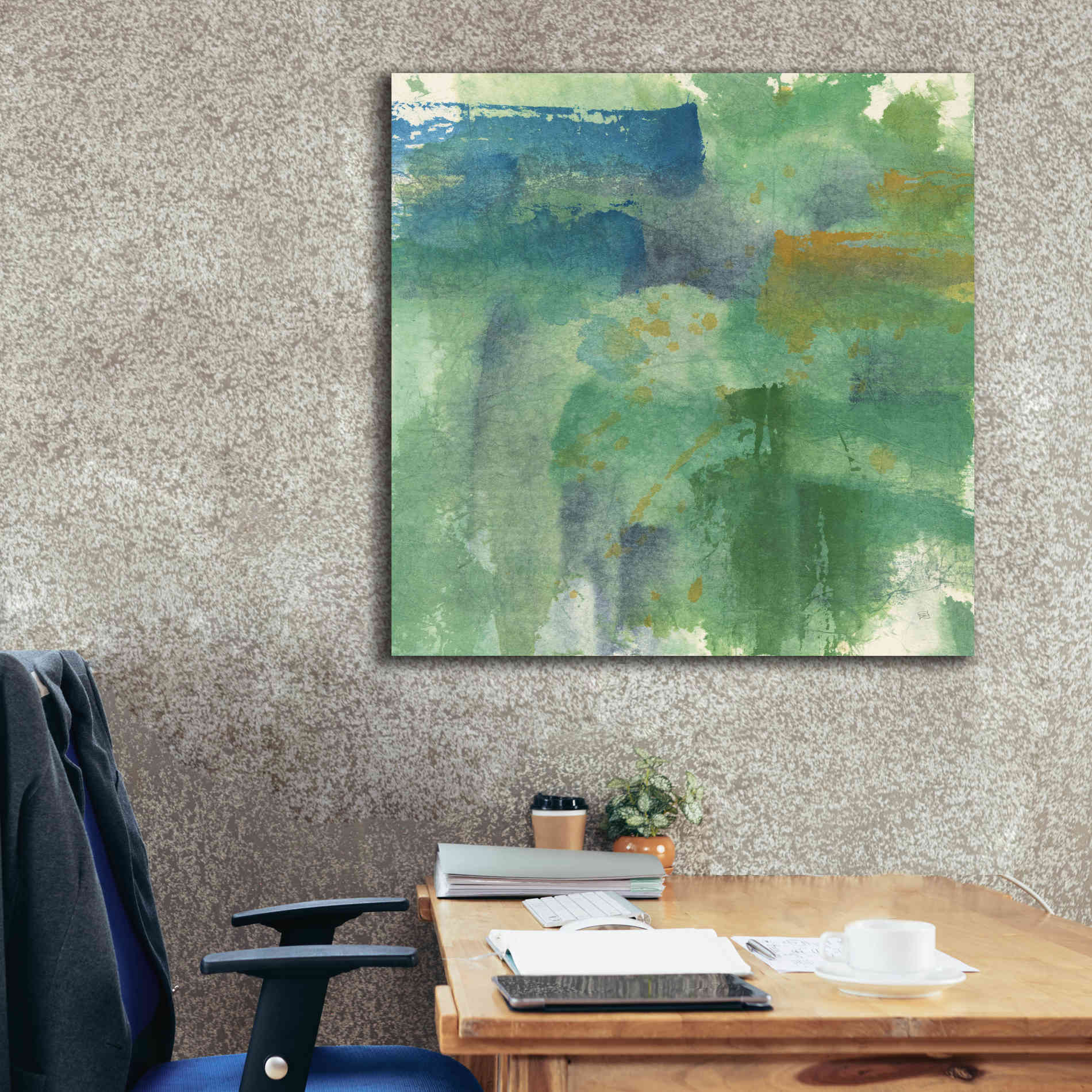 'Blue Accent II' by Chris Paschke, Giclee Canvas Wall Art,37 x 37