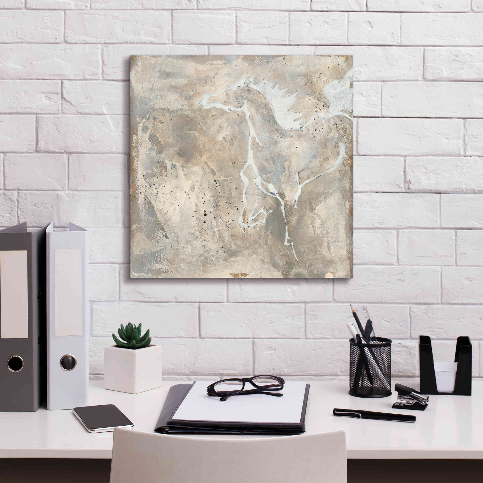 'White Horse II' by Chris Paschke, Giclee Canvas Wall Art,18 x 18