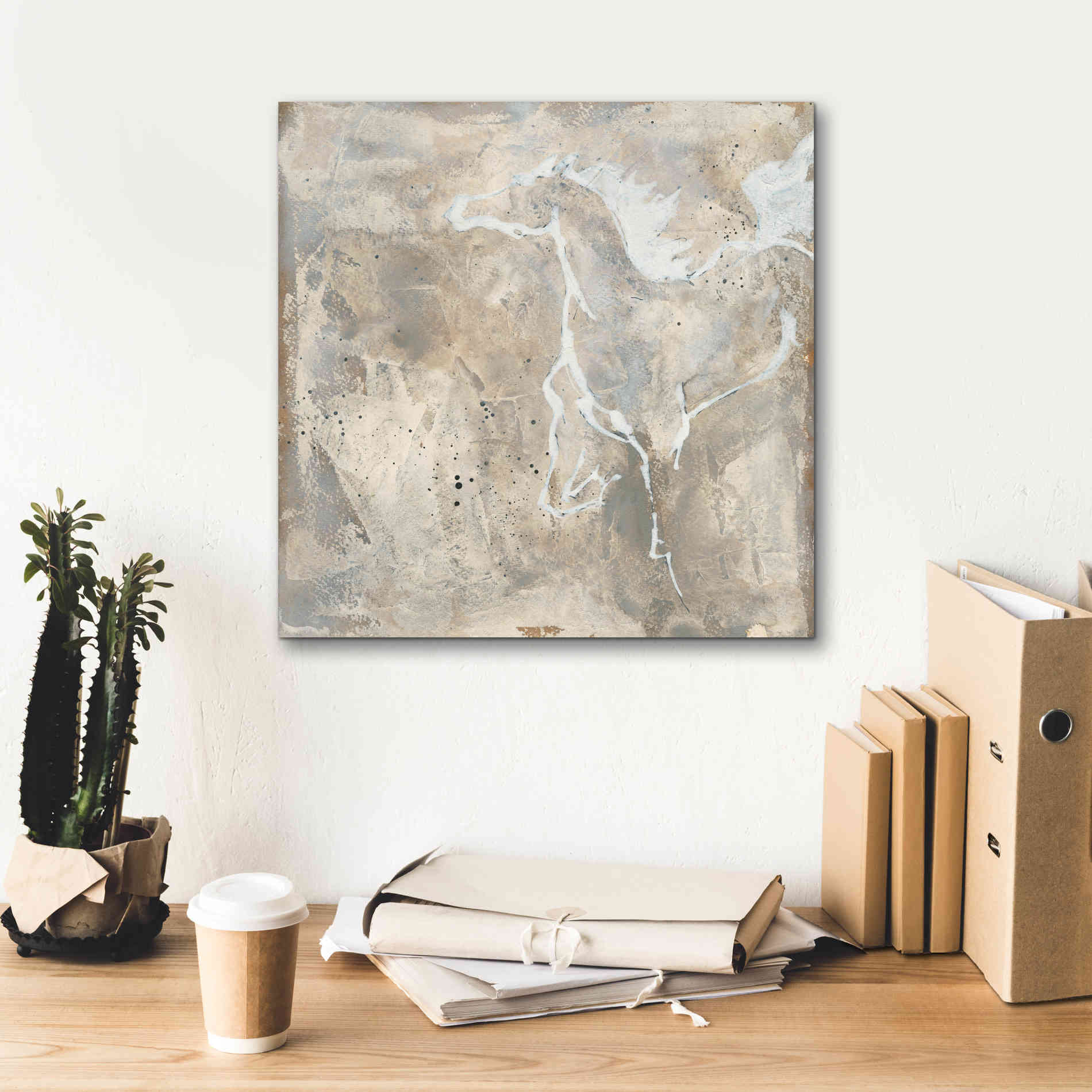 'White Horse II' by Chris Paschke, Giclee Canvas Wall Art,18 x 18