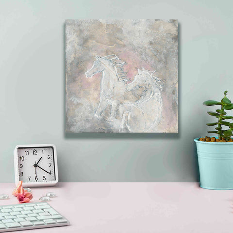 Image of 'Blush Horses I' by Chris Paschke, Giclee Canvas Wall Art,12 x 12