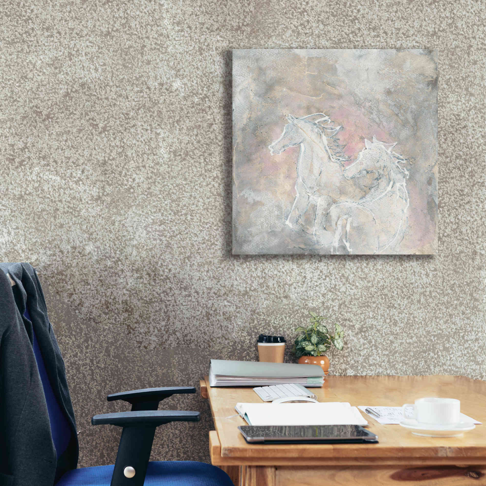 'Blush Horses I' by Chris Paschke, Giclee Canvas Wall Art,26 x 26