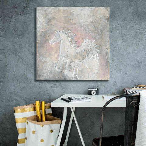 Image of 'Blush Horses I' by Chris Paschke, Giclee Canvas Wall Art,26 x 26