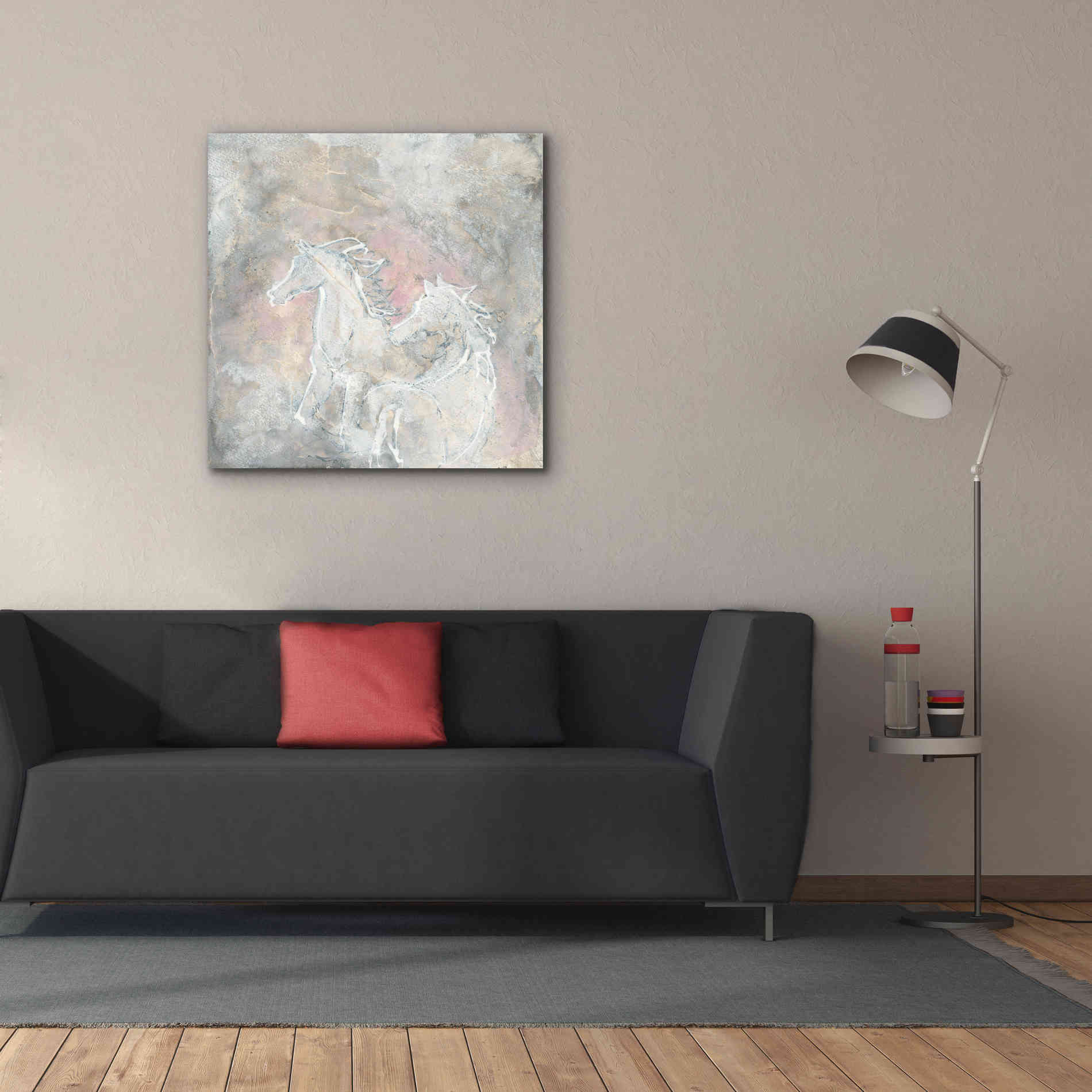 'Blush Horses I' by Chris Paschke, Giclee Canvas Wall Art,37 x 37