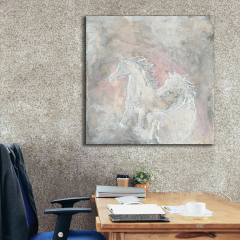 Image of 'Blush Horses I' by Chris Paschke, Giclee Canvas Wall Art,37 x 37