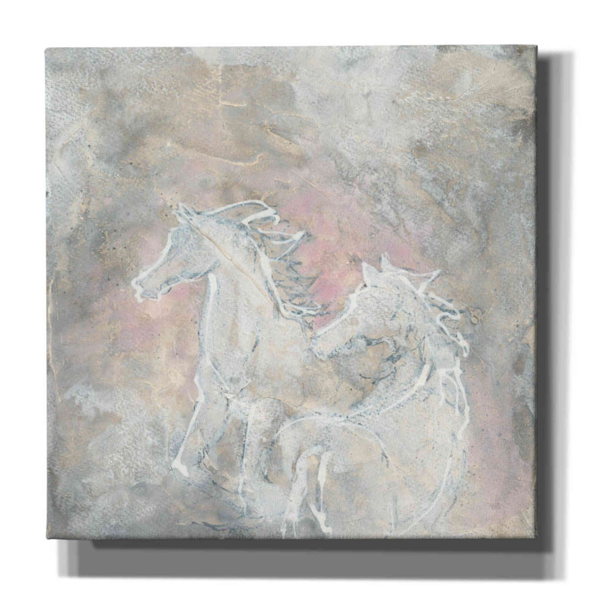 'Blush Horses I' by Chris Paschke, Giclee Canvas Wall Art